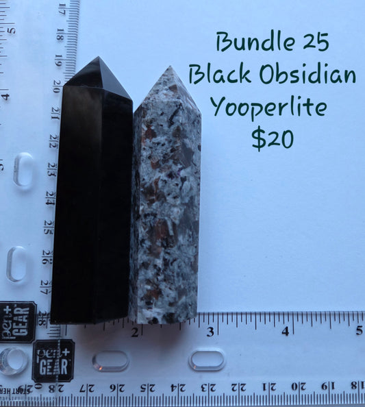 Bundle 25- Yooperlite, Black Obsidian