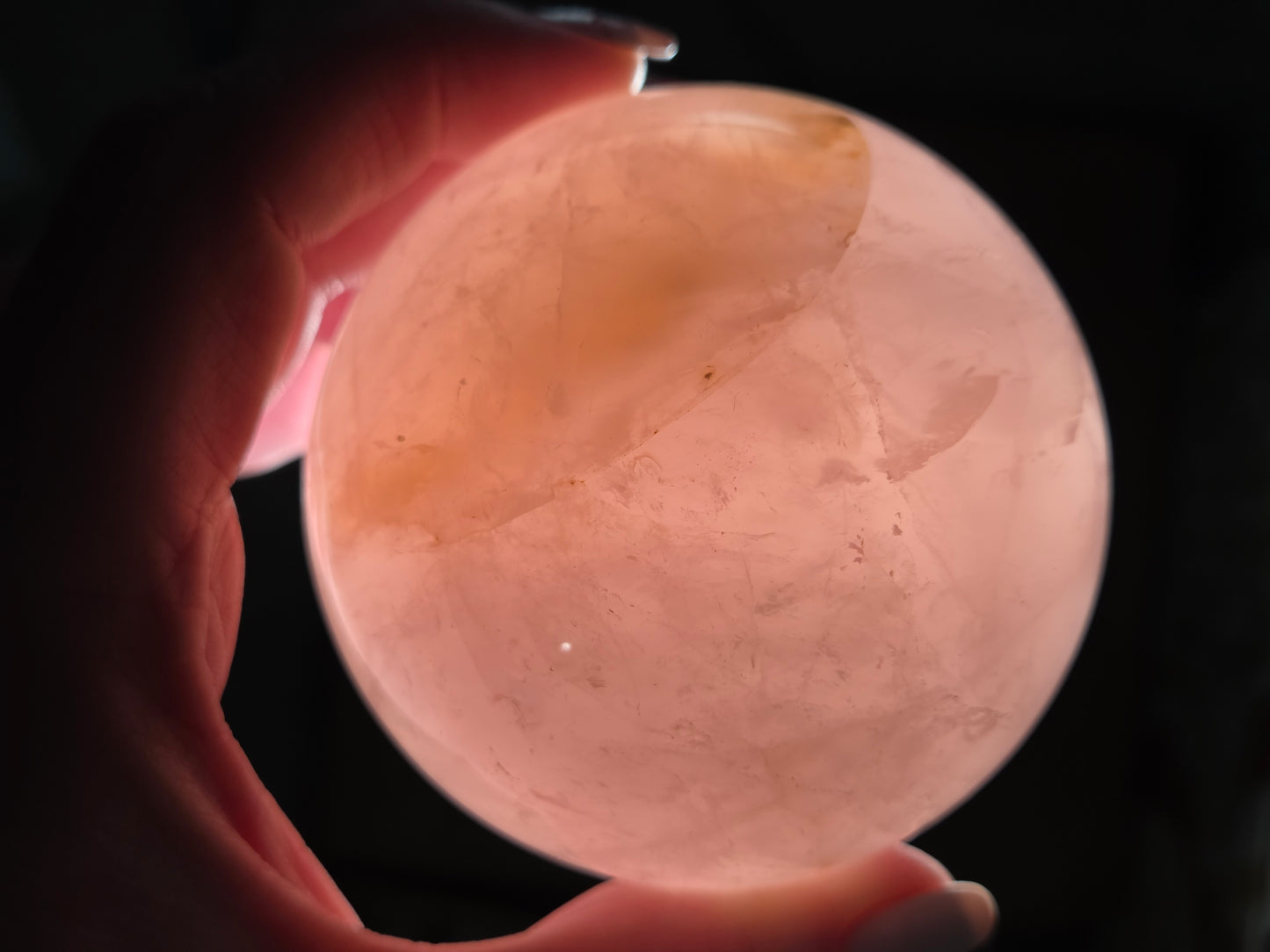 Rose Quartz Sphere D 6 point star