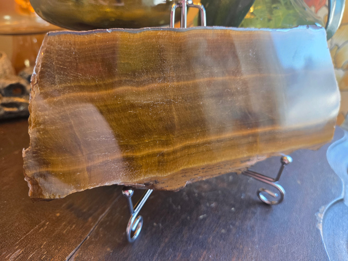 Live Sale- 04/07/26-Kelly- Tiger Eye Slab Large Polished and Rough