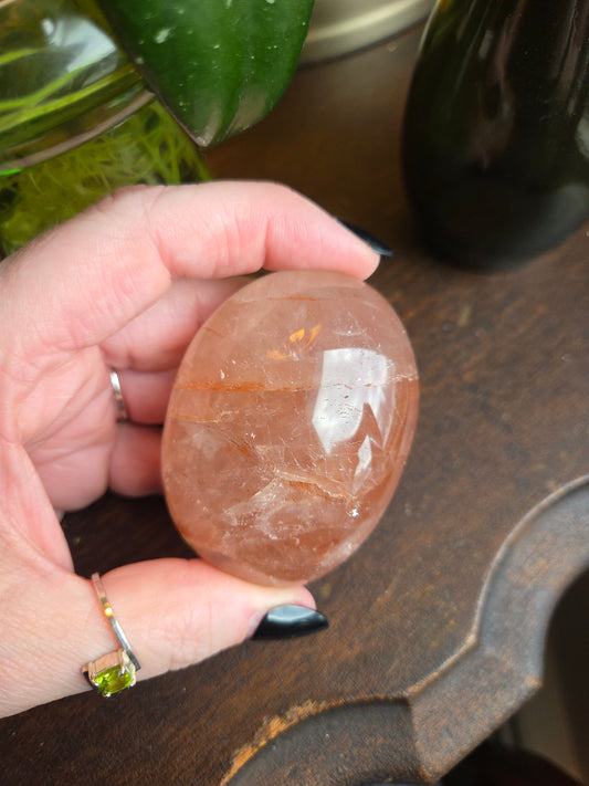 Fire Rose Quartz Palm with Aterism G
