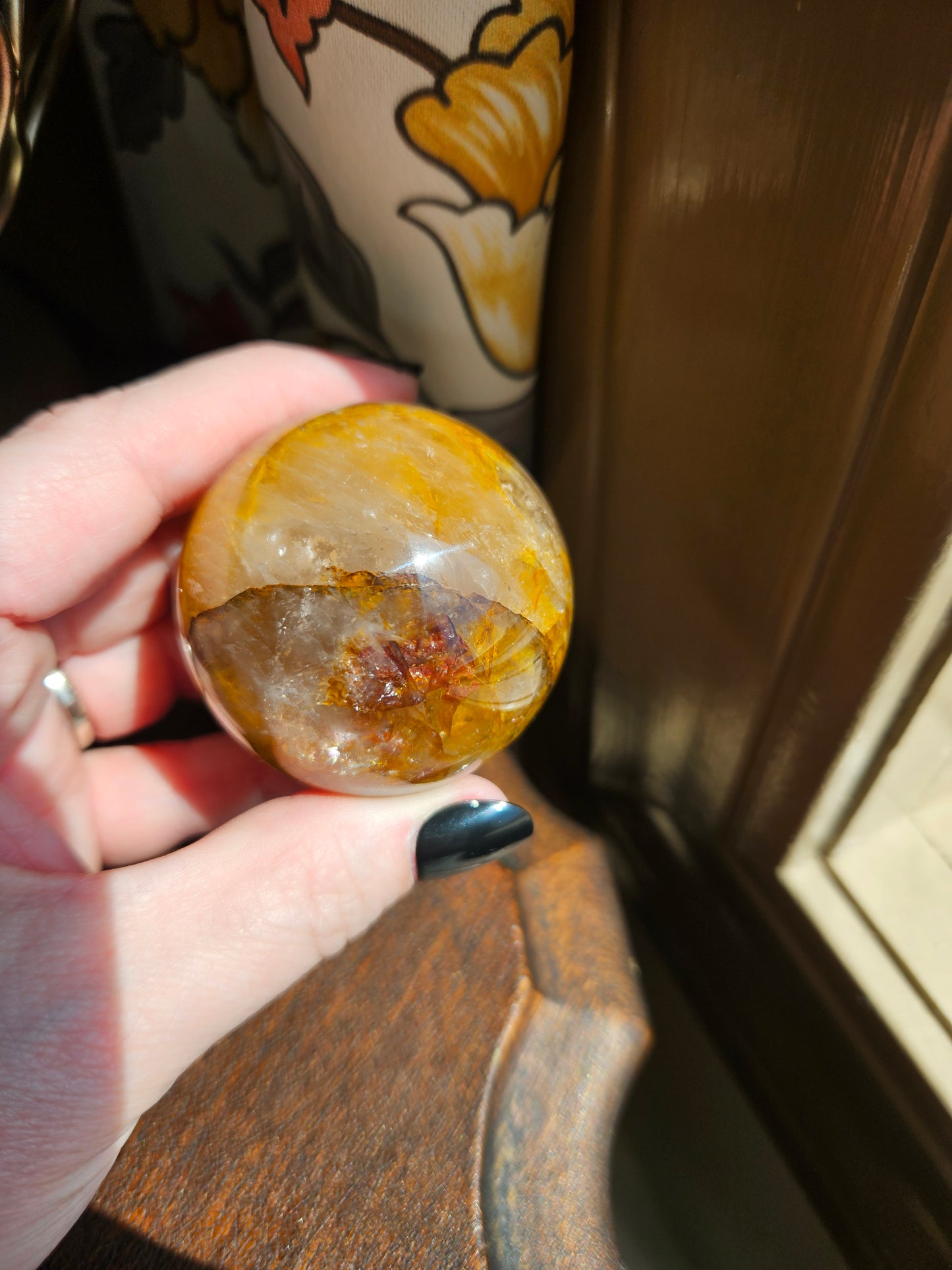 Golden Healer Fire Quartz Sphere B with Asterism