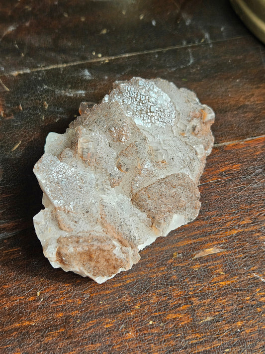 Calcite Cluster, Daye Locality — Iron Staining + Micro Pyrite — 11.9 oz