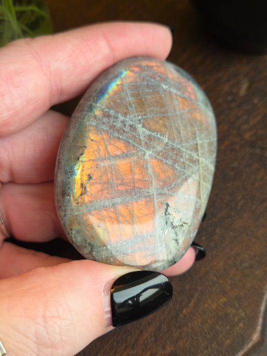 Labradorite Sunset Orange Oilslick D