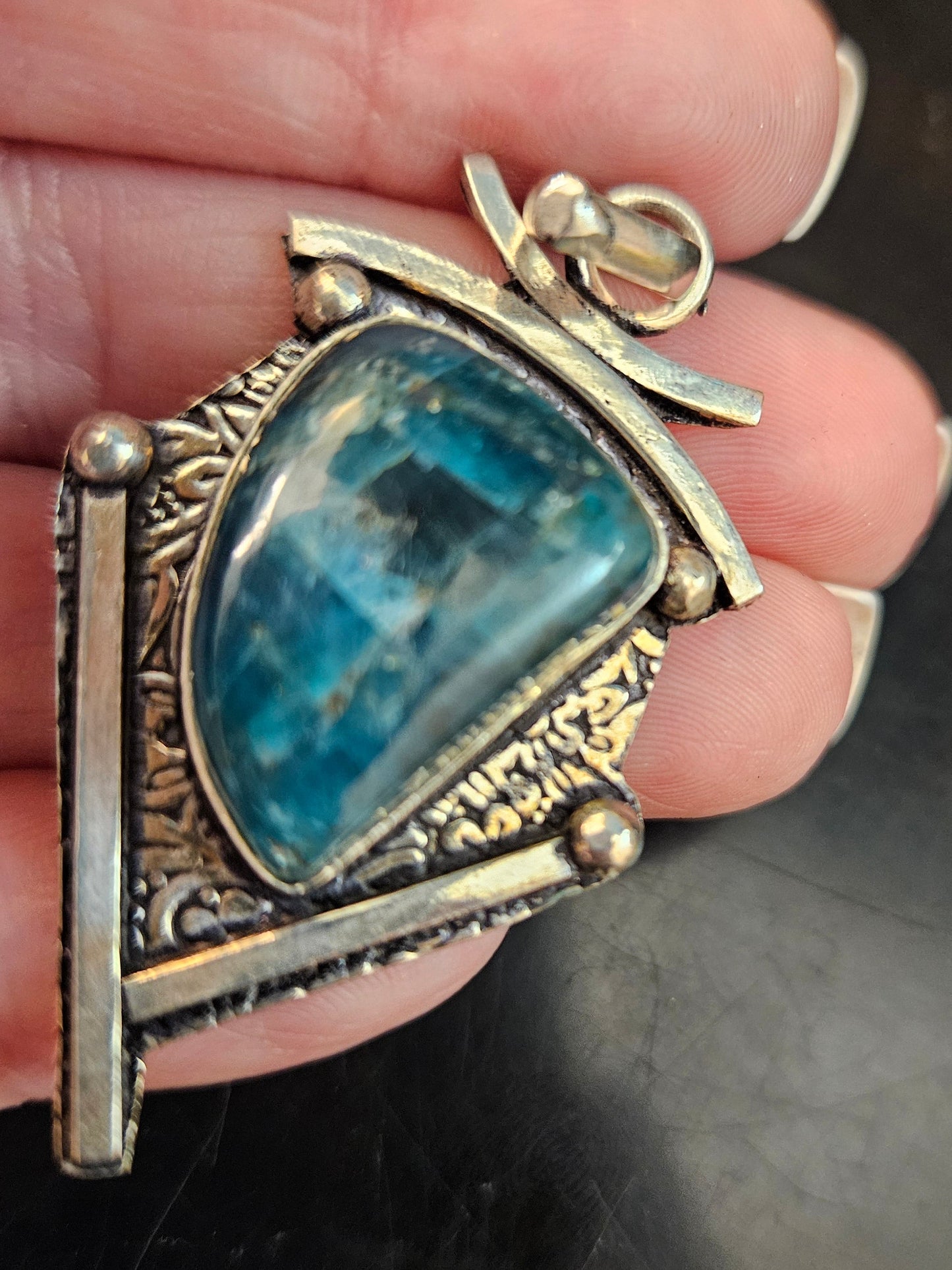 Blue Apatite Pendant