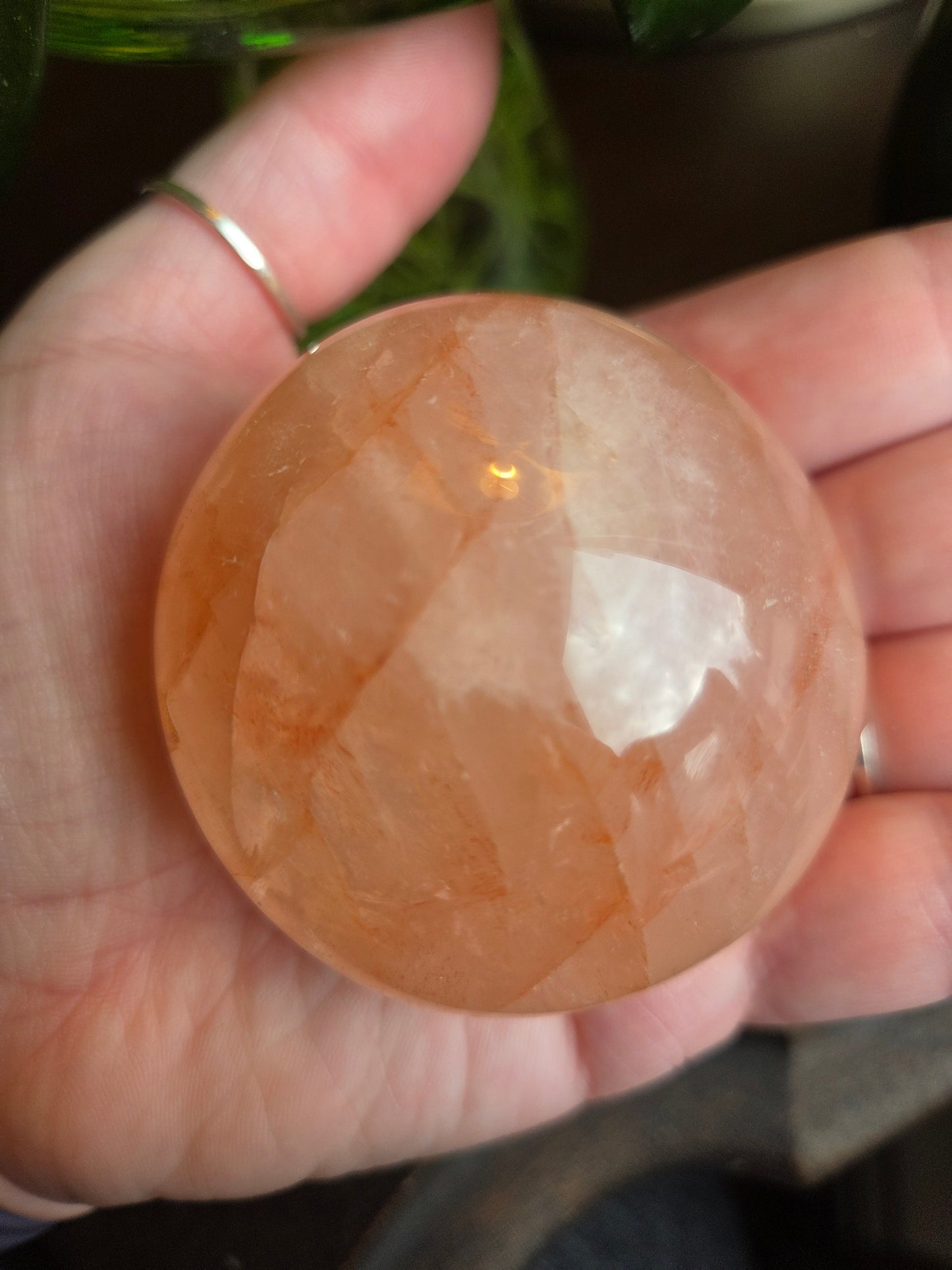 Fire Rose Quartz Palm with Aterism E