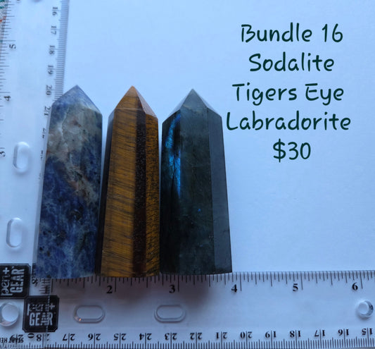 Bundle 16- Sodalite, Tigers Eye, Labradorite