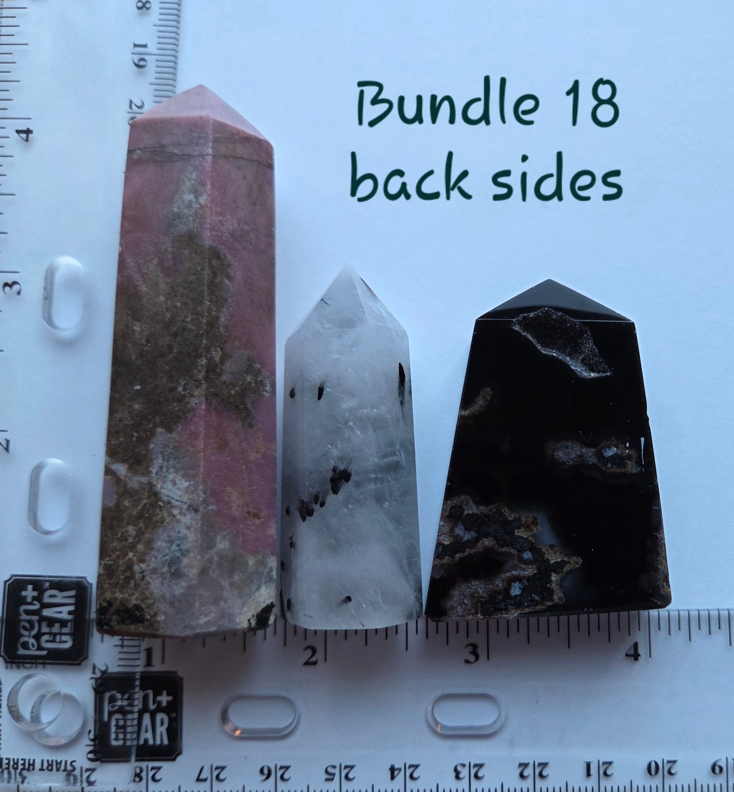 Bundle 18- Rhodonite, Black Tourmaline, Black Agate w/ Druzy