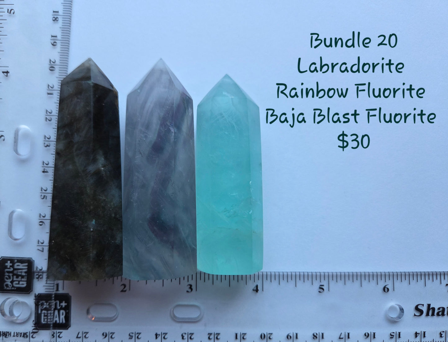 Bundle 20- Rainbow Fluorite, Labradorite, Baja Blast Fluorite