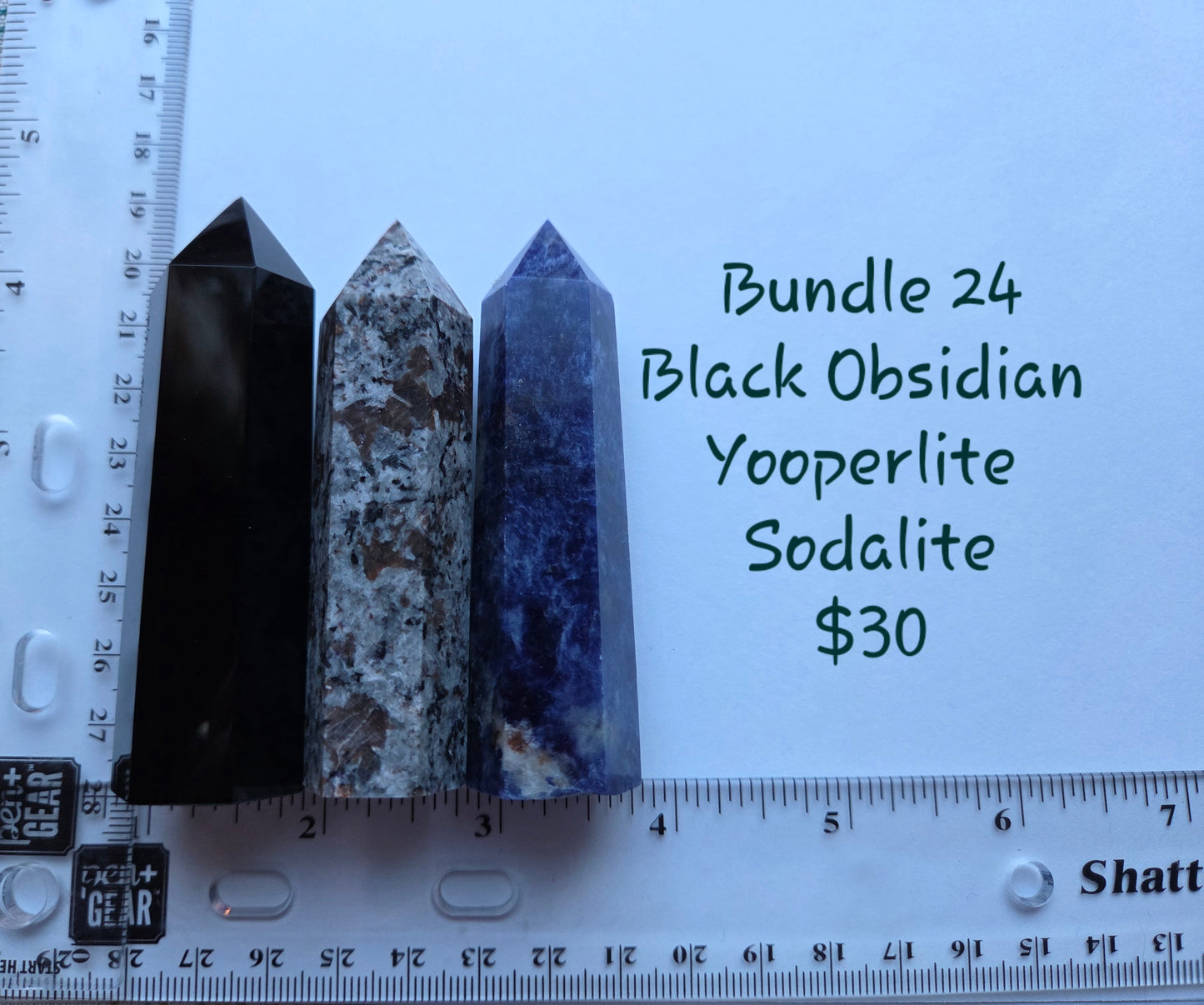Bundle 24- Black Obsidian, Yooperlite,  Sodalite