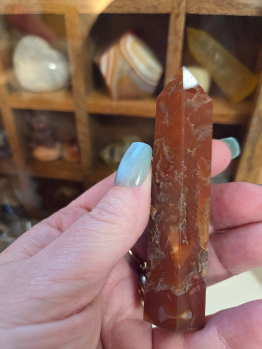 Carnelian Flower Agate Tower A
