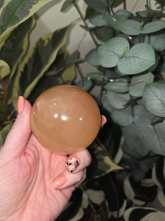 Honey Calcite Sphere