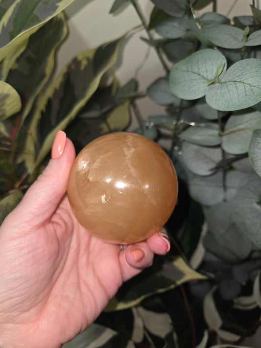 Honey Calcite Sphere
