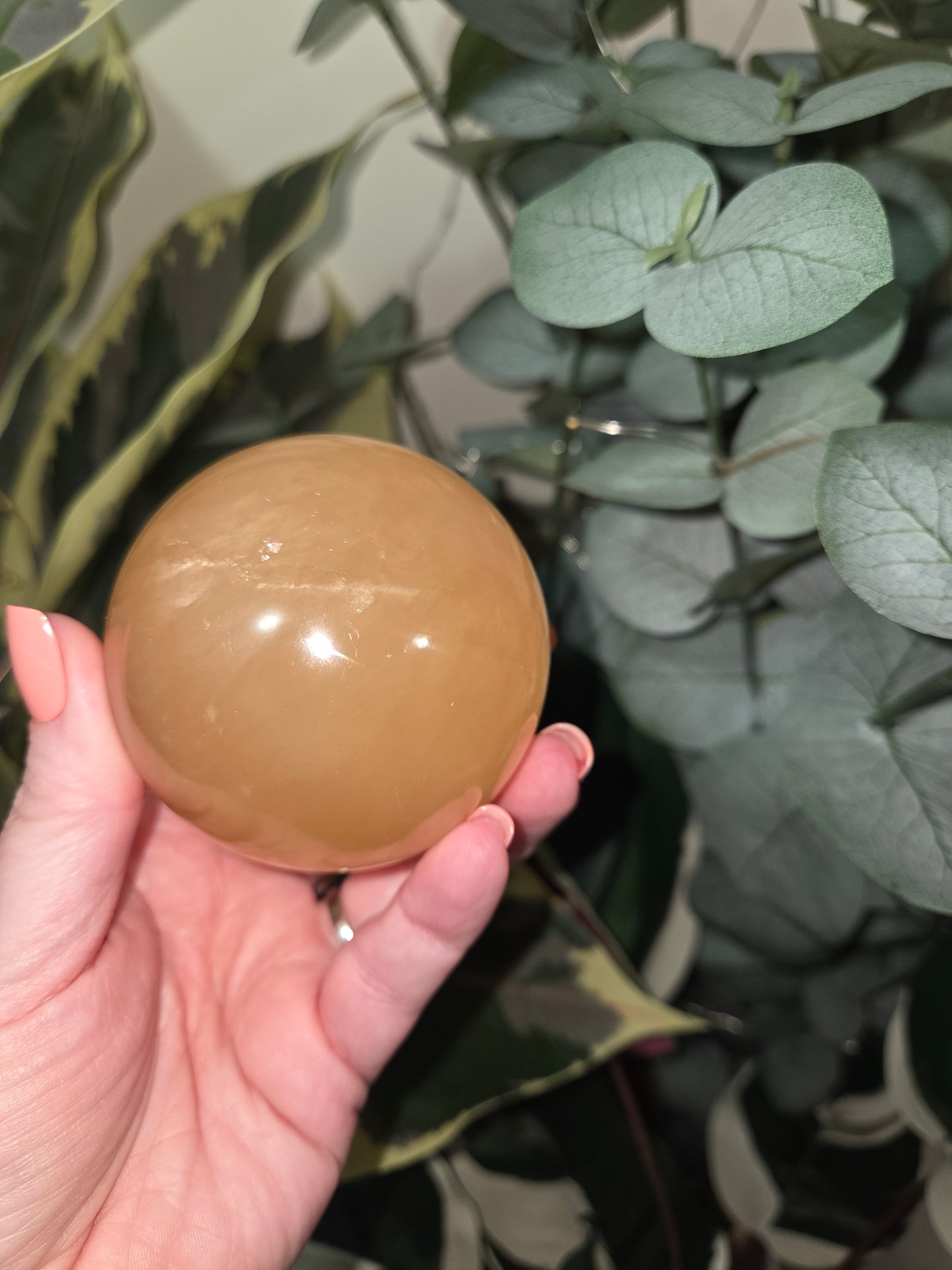 Honey Calcite Sphere