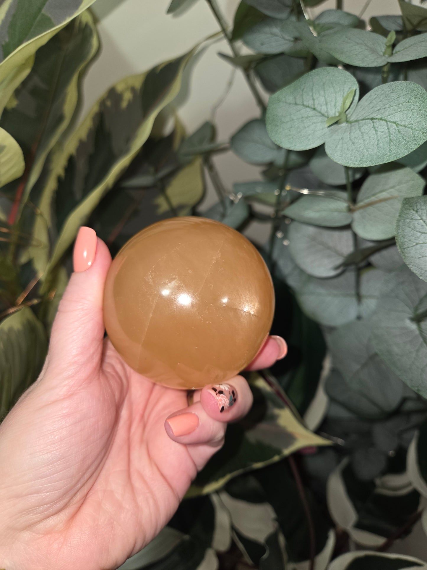 Honey Calcite Sphere