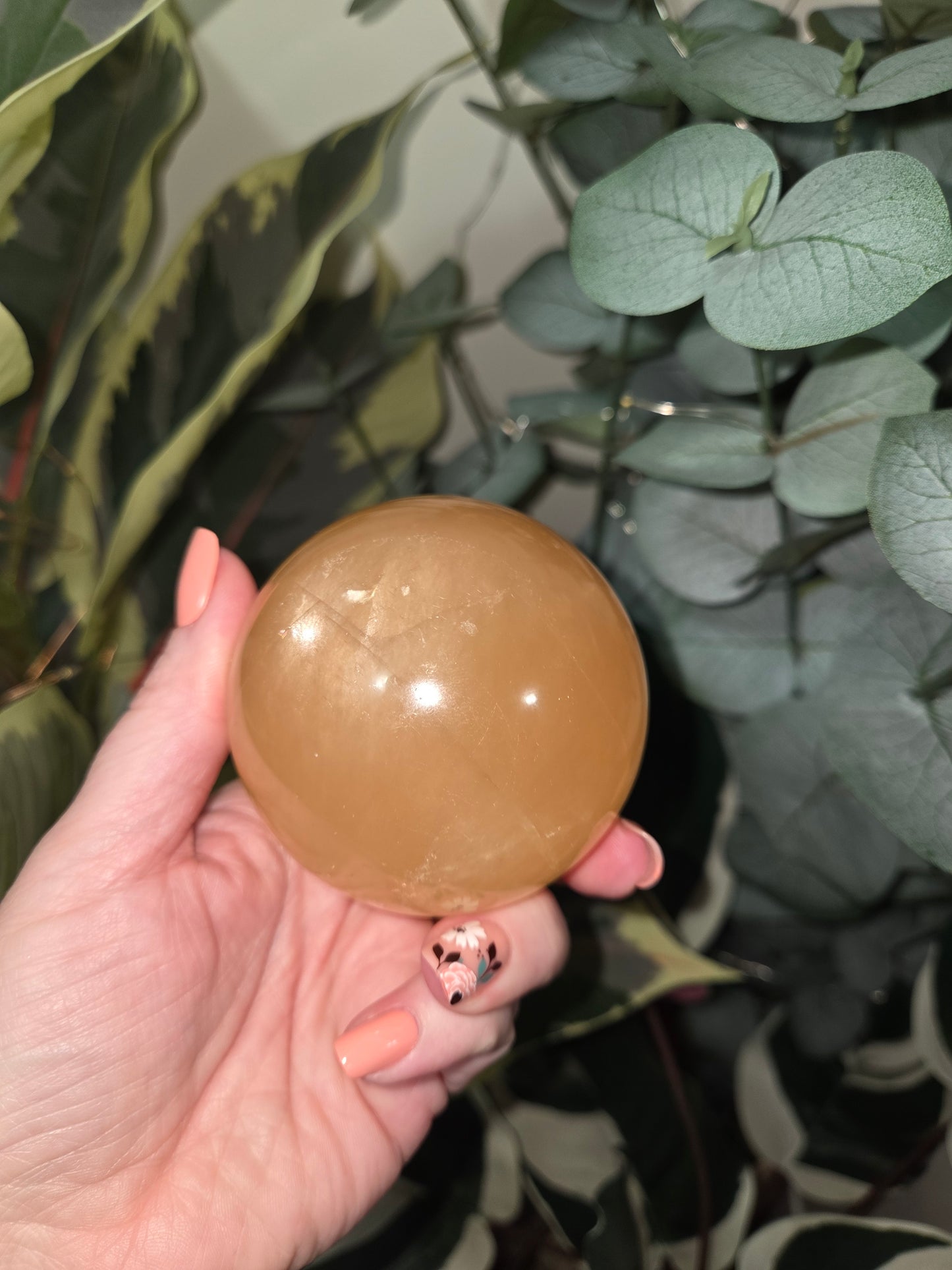 Honey Calcite Sphere