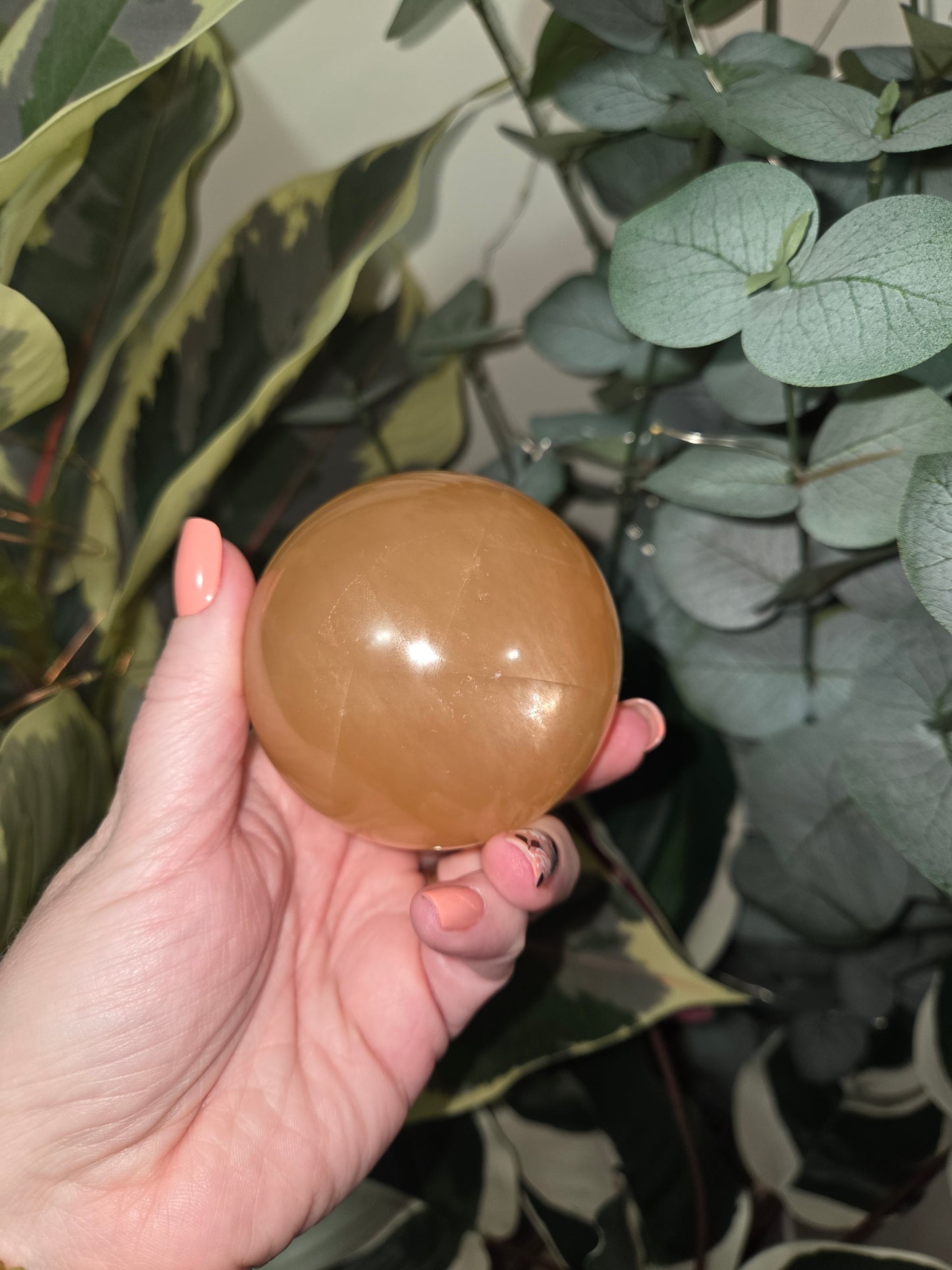 Honey Calcite Sphere