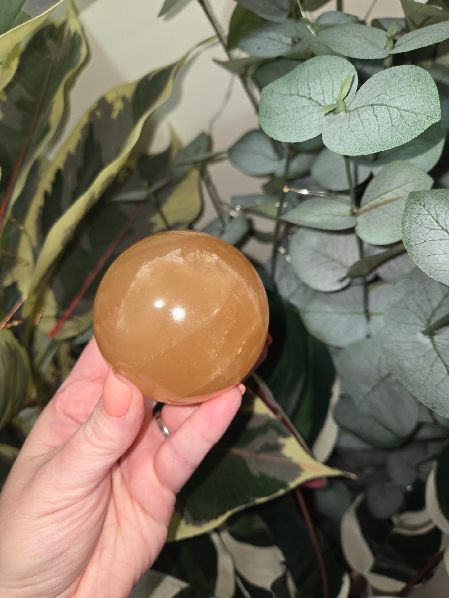 Honey Calcite Sphere