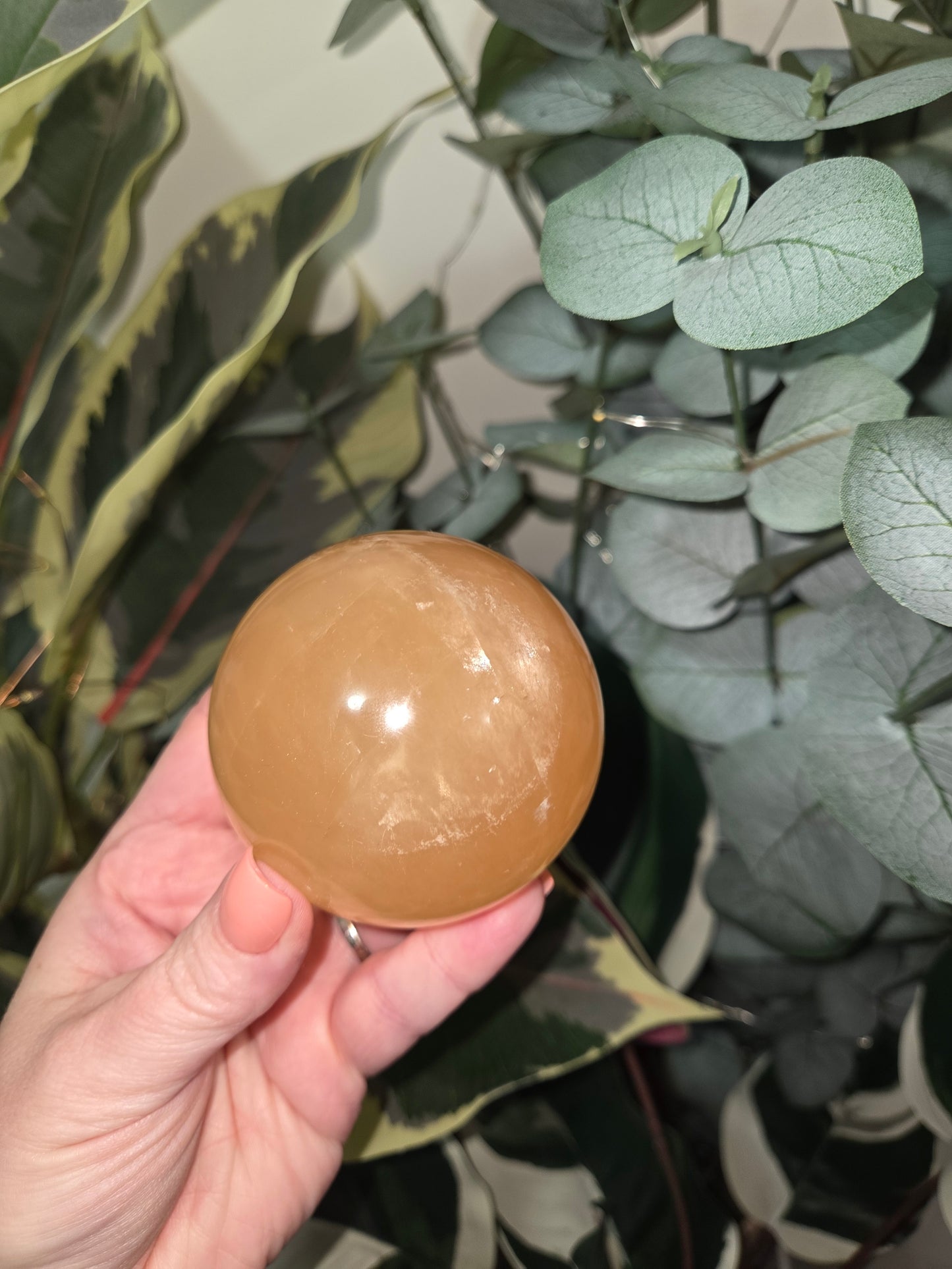 Honey Calcite Sphere