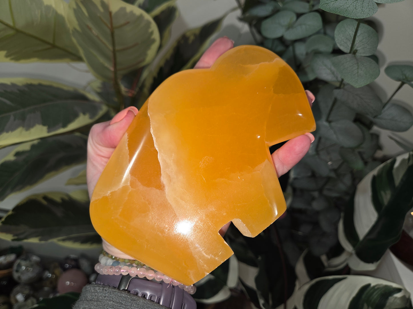 Orange Calcite Buffalo / Bison - Large