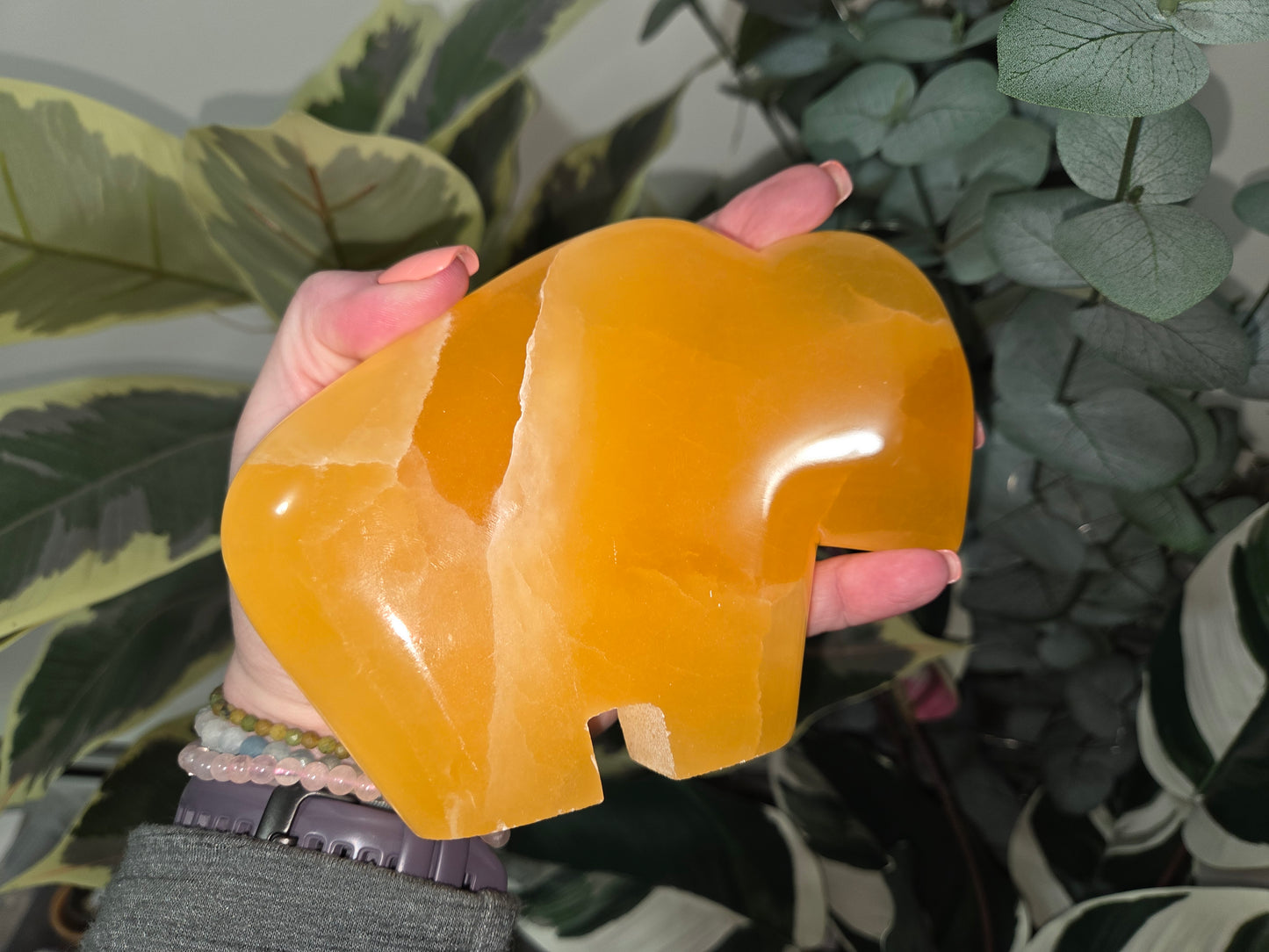 Orange Calcite Buffalo / Bison - Large