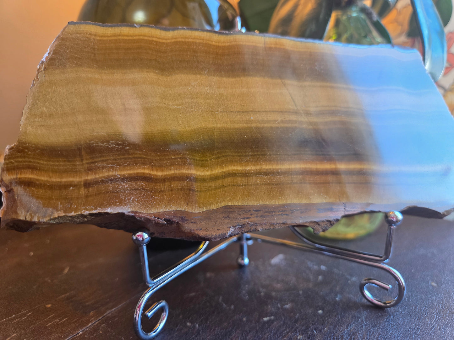Live Sale- 04/07/26-Kelly- Tiger Eye Slab Large Polished and Rough
