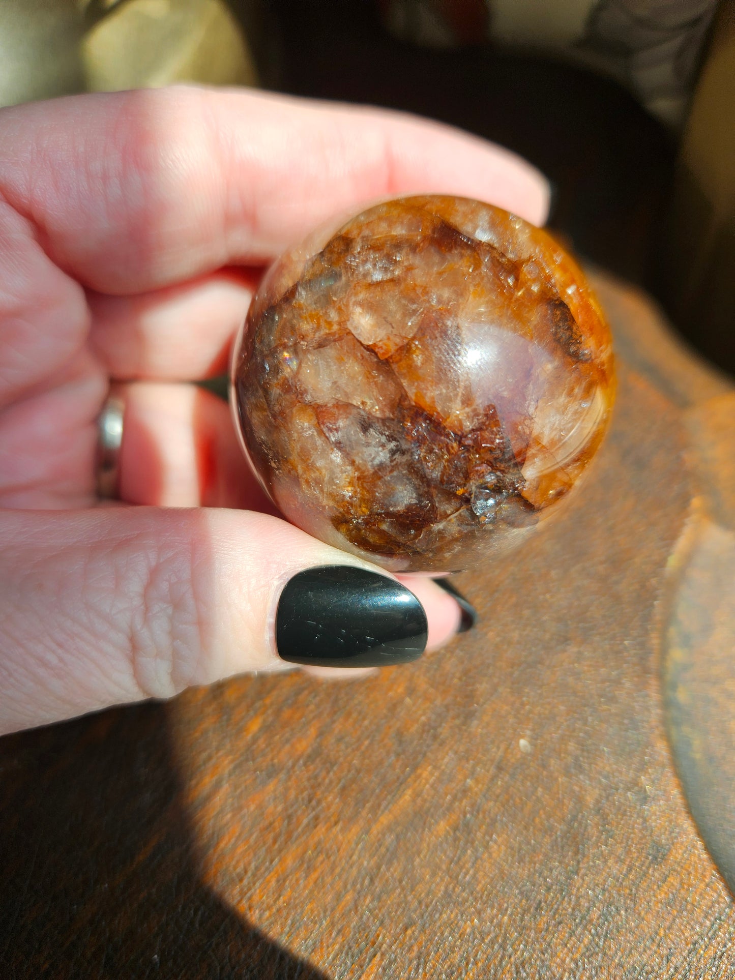Golden Healer Fire Quartz Sphere A with Asterism