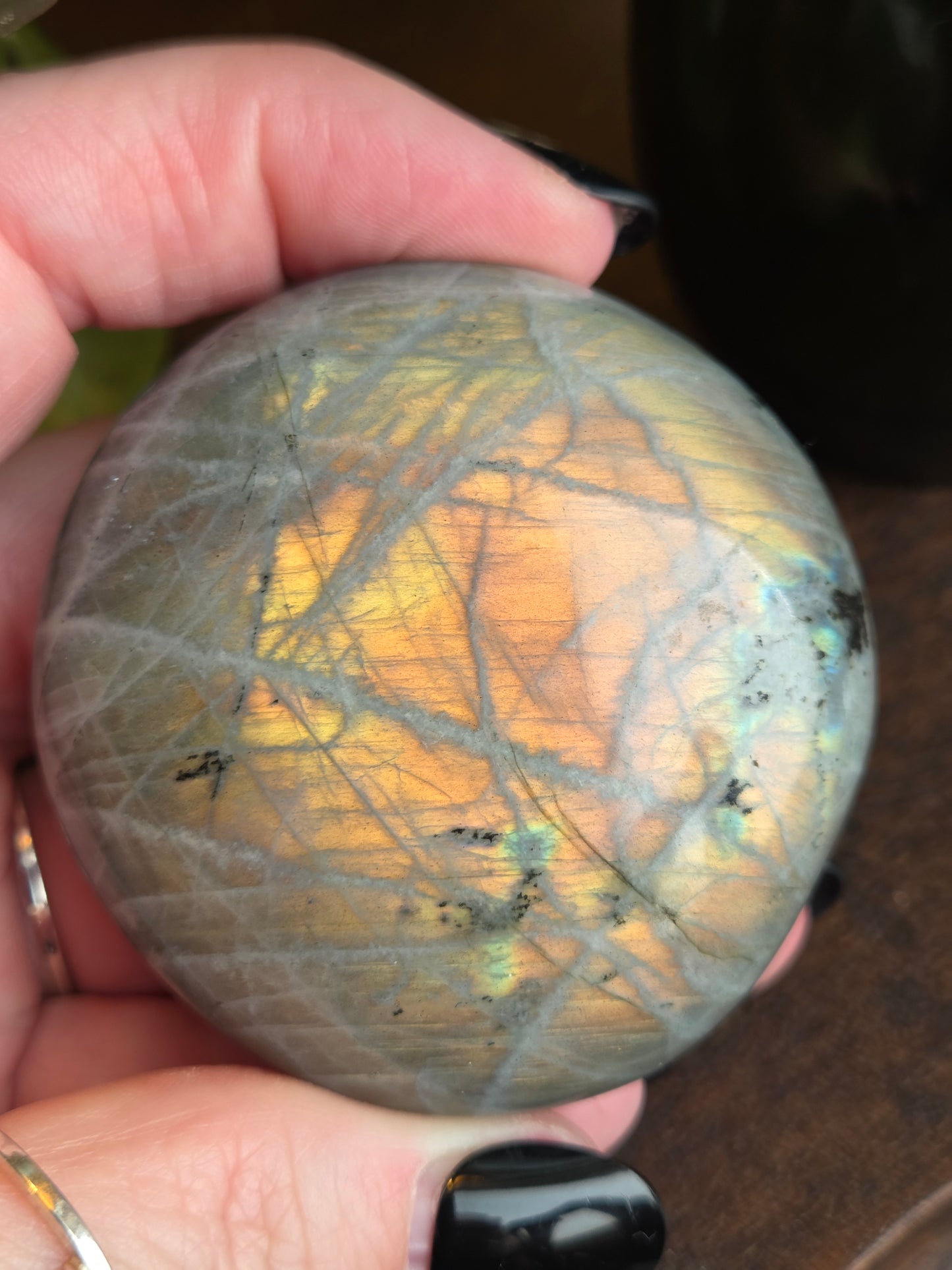 Labradorite Sunset Orange Gold Chartreuse B