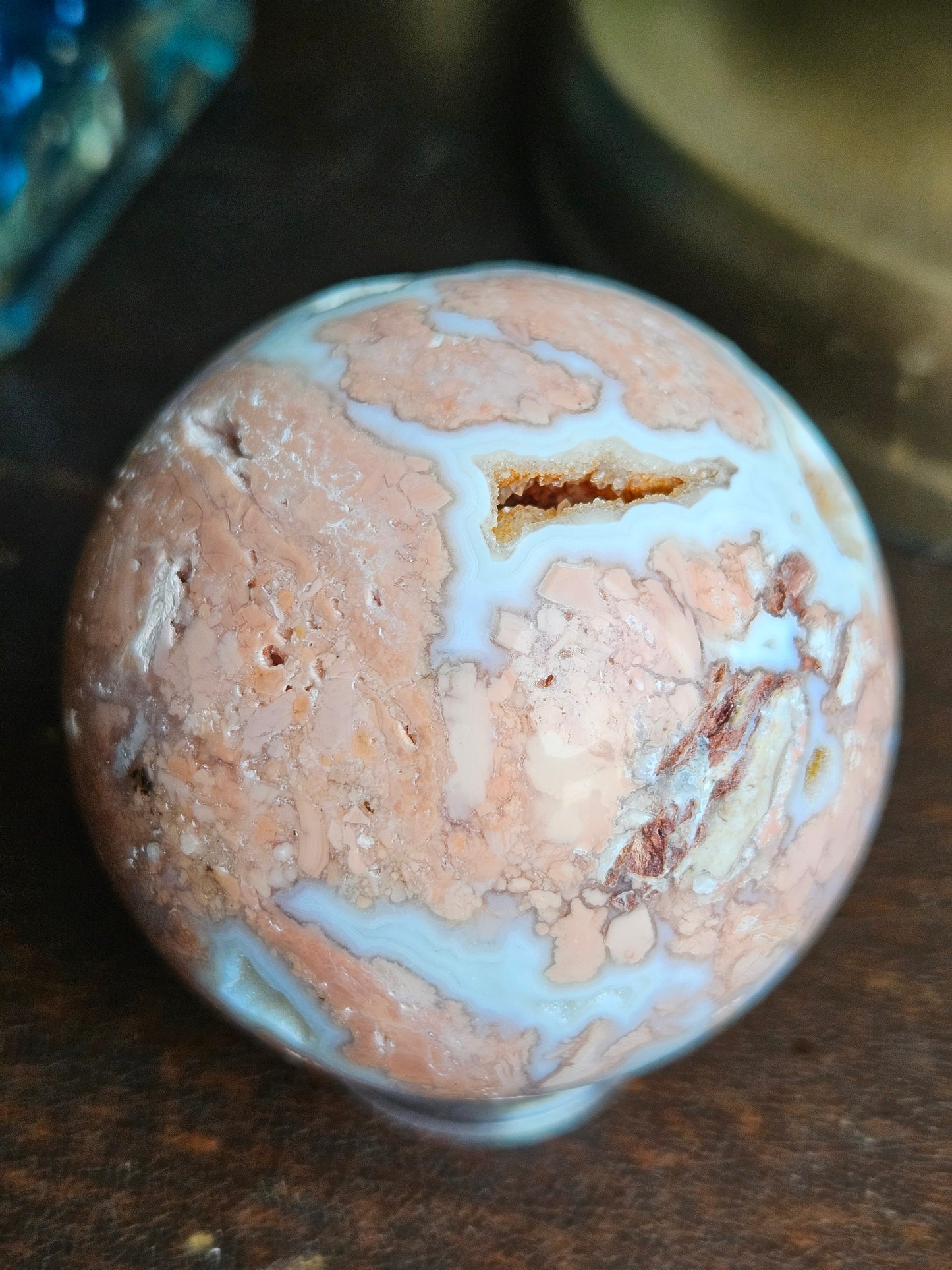 Pink Cotton Candy Agate Sphere B