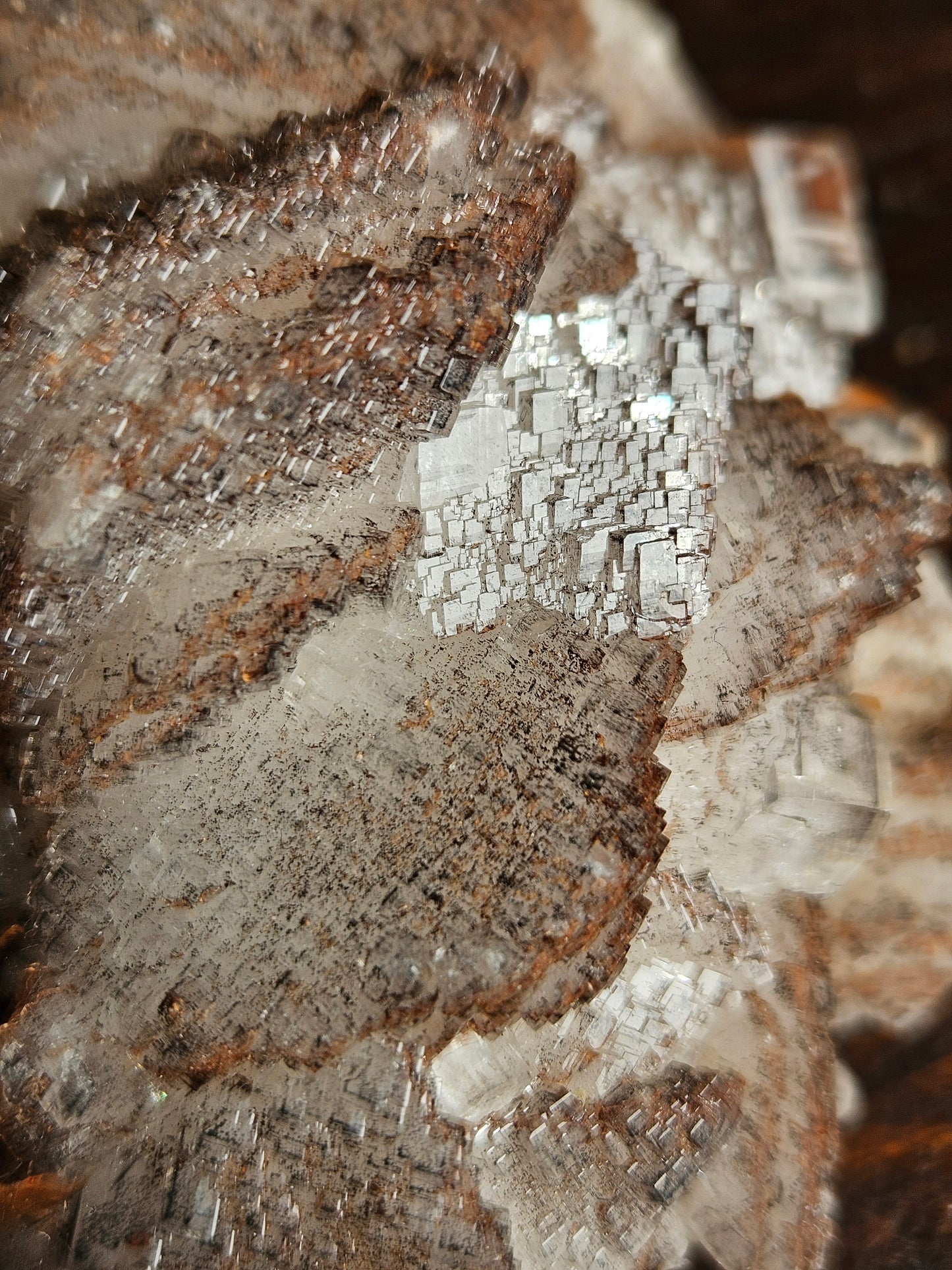Calcite Cluster, Daye Locality — Iron Staining + Micro Pyrite — 11.9 oz