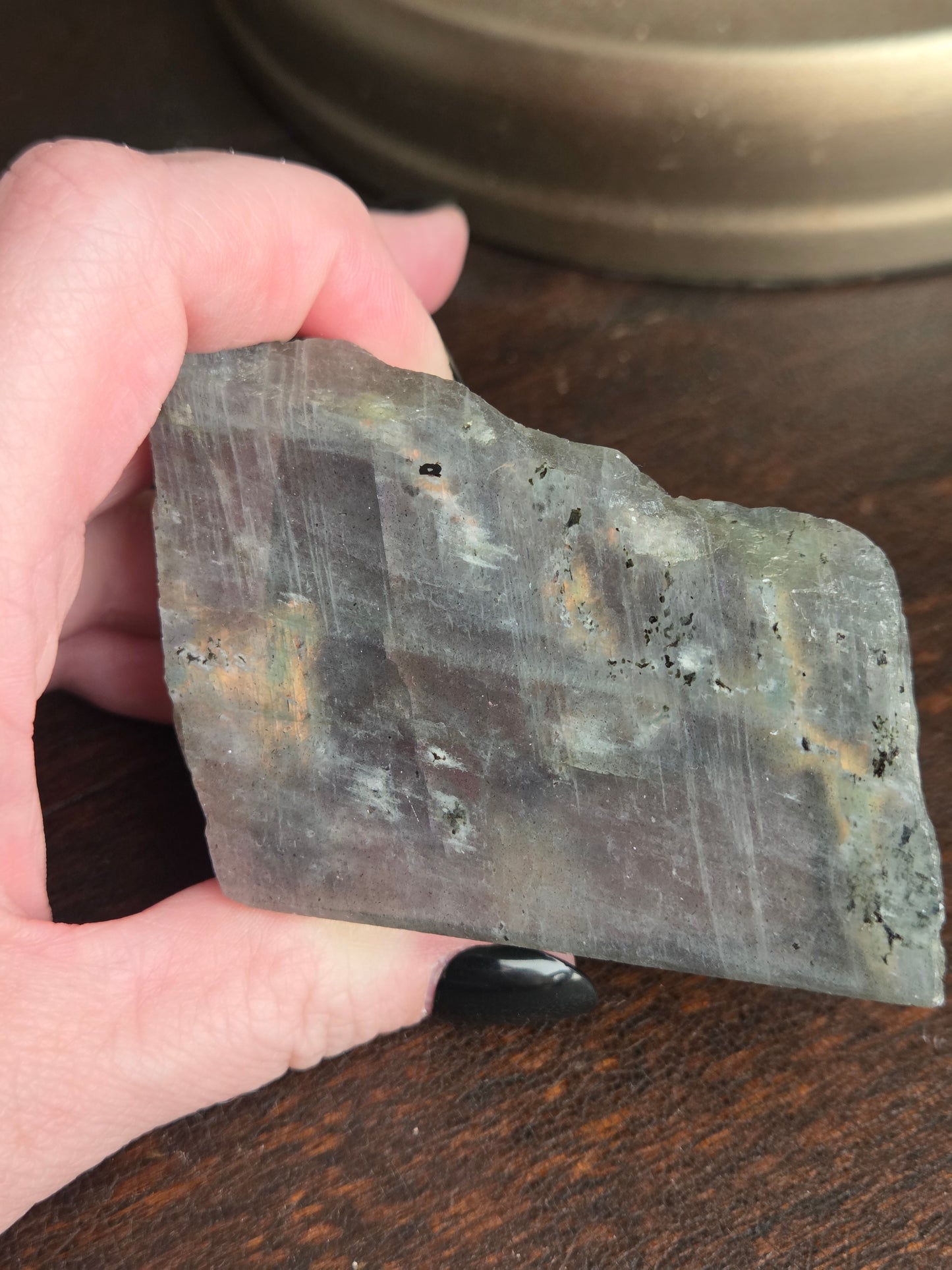 Labradorite Freeform Flash B Purple, Pink, Blue, and Golden flash!