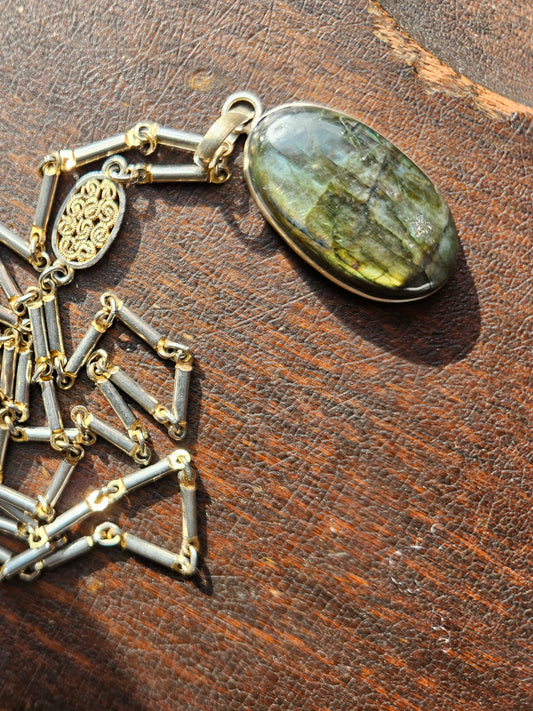 Labradorite Pendant Green