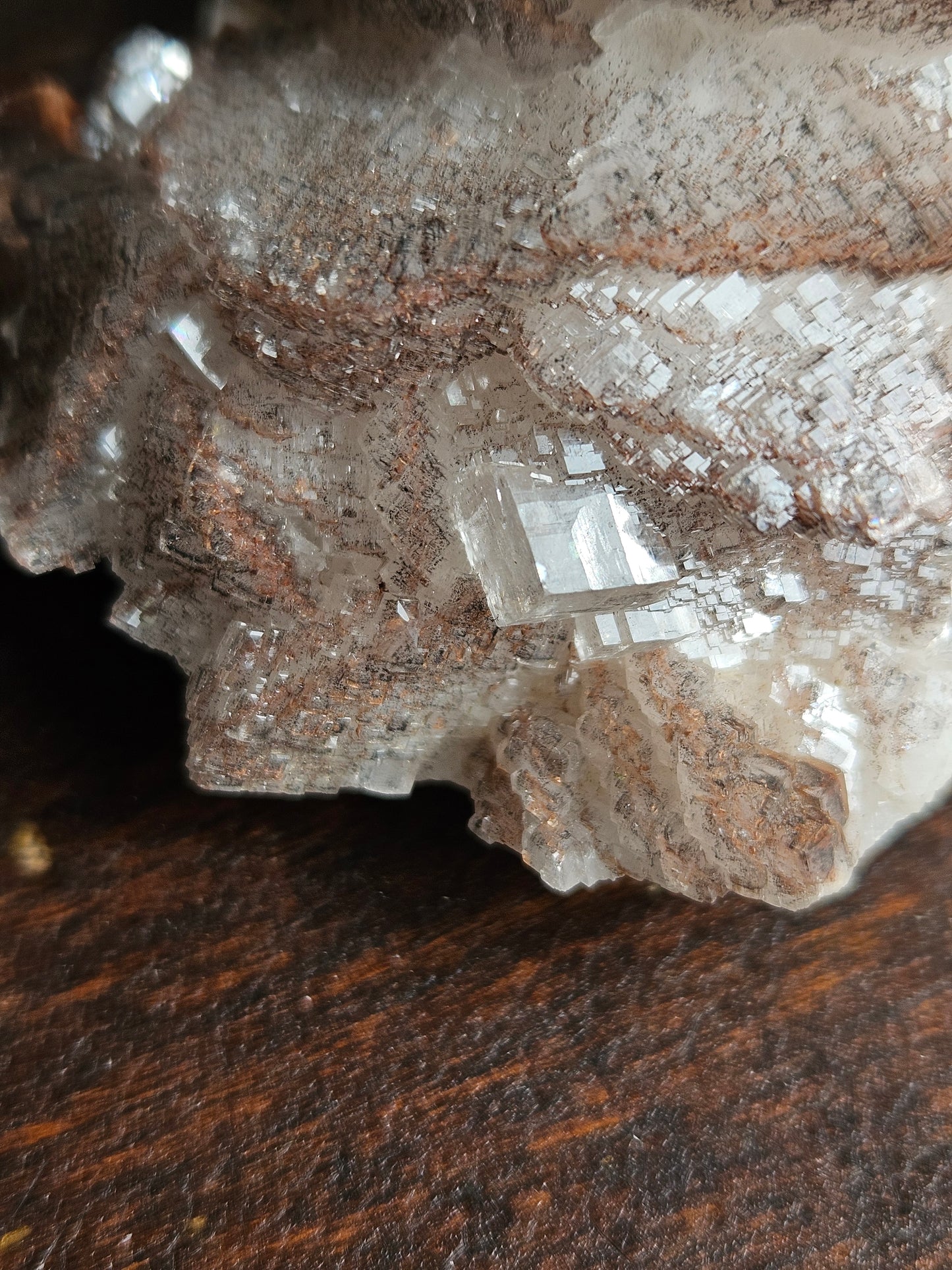 Calcite Cluster, Daye Locality — Iron Staining + Micro Pyrite — 11.9 oz