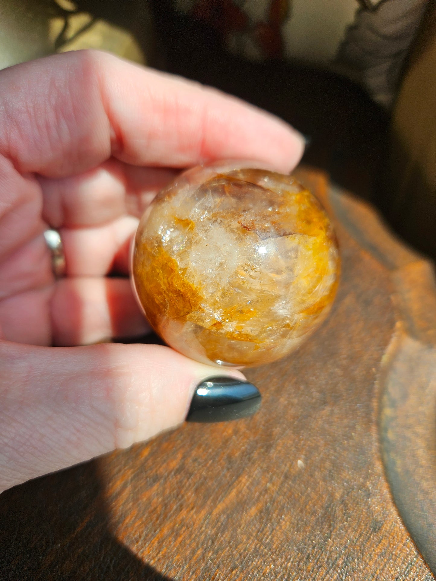 Golden Healer Fire Quartz Sphere A with Asterism