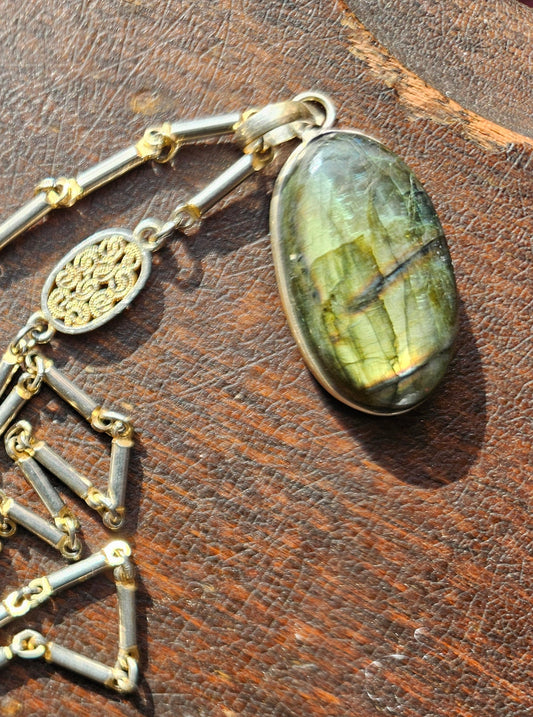Labradorite Pendant Green