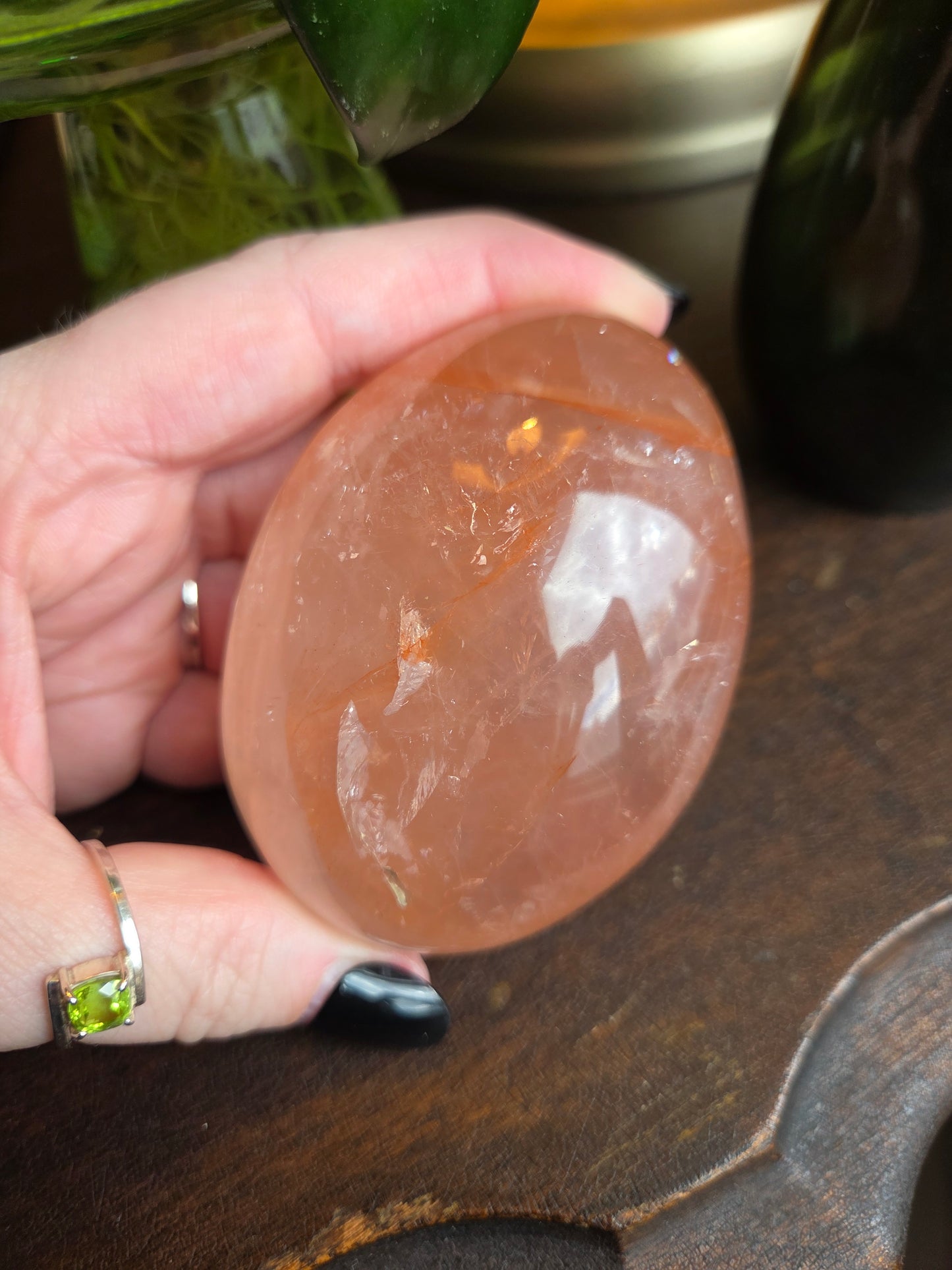 Fire Rose Quartz Palm with Aterism A