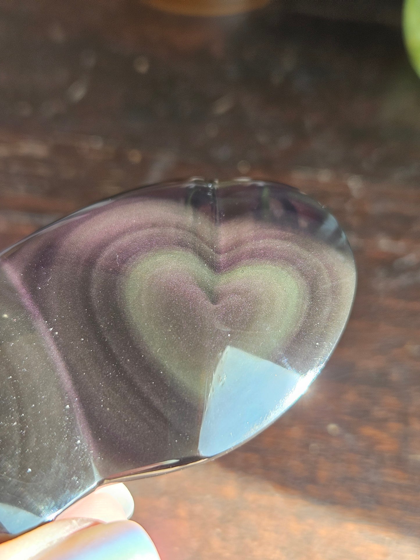 Obsidian Rainbow Double Heart