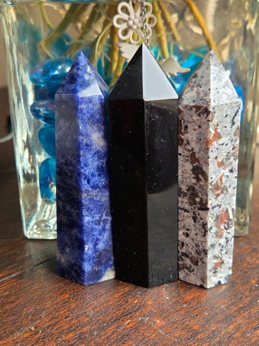 Bundle 24- Black Obsidian, Yooperlite,  Sodalite