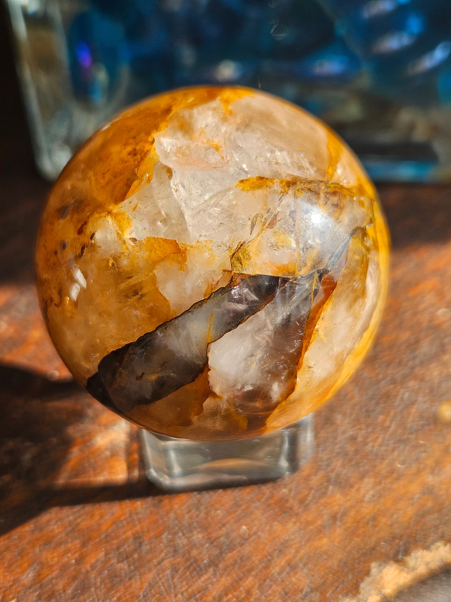 Golden Healer Fire Quartz Sphere B with Asterism