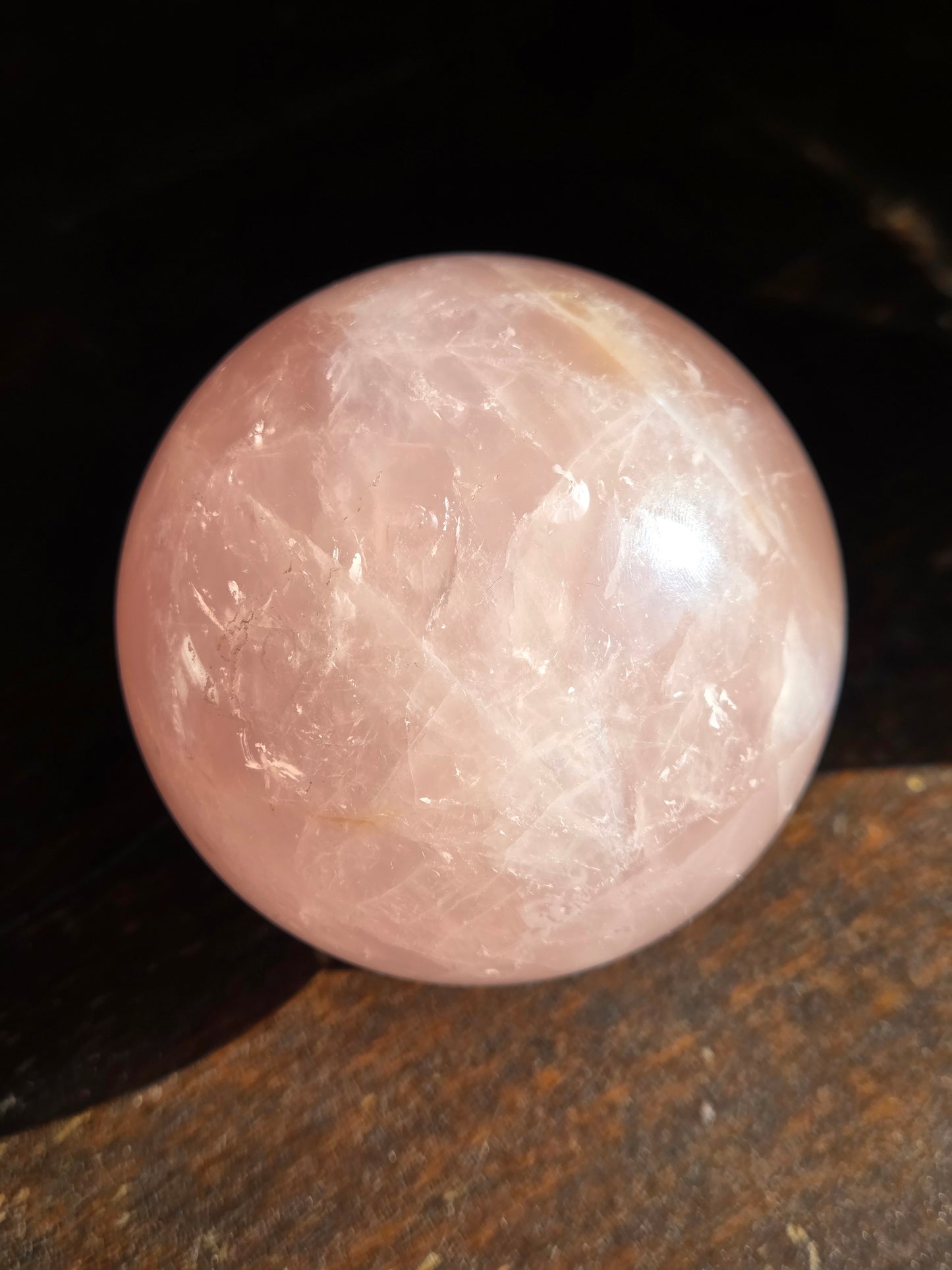 Rose Quartz Sphere D 6 point star