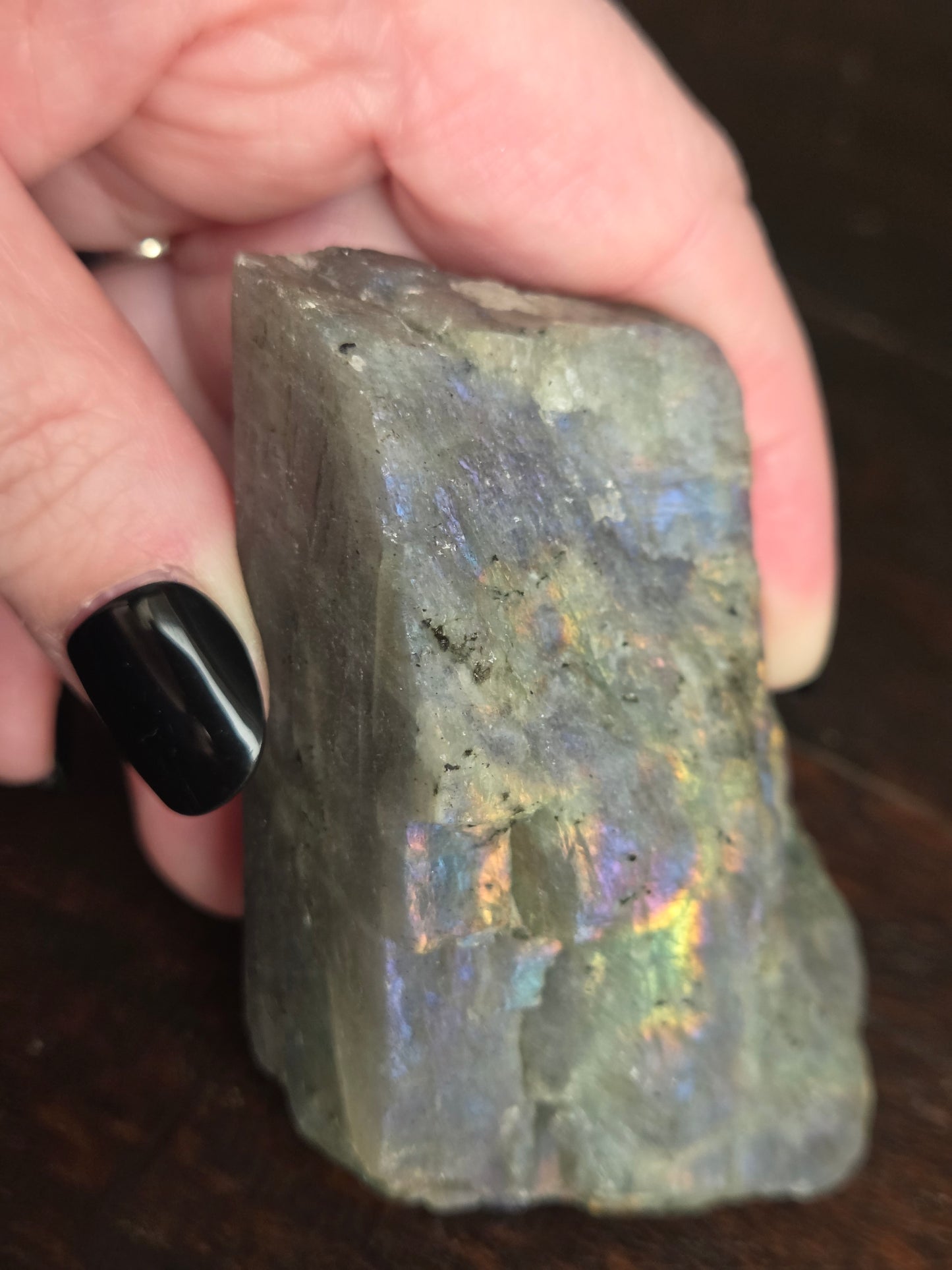 Labradorite Freeform Flash B Purple, Pink, Blue, and Golden flash!