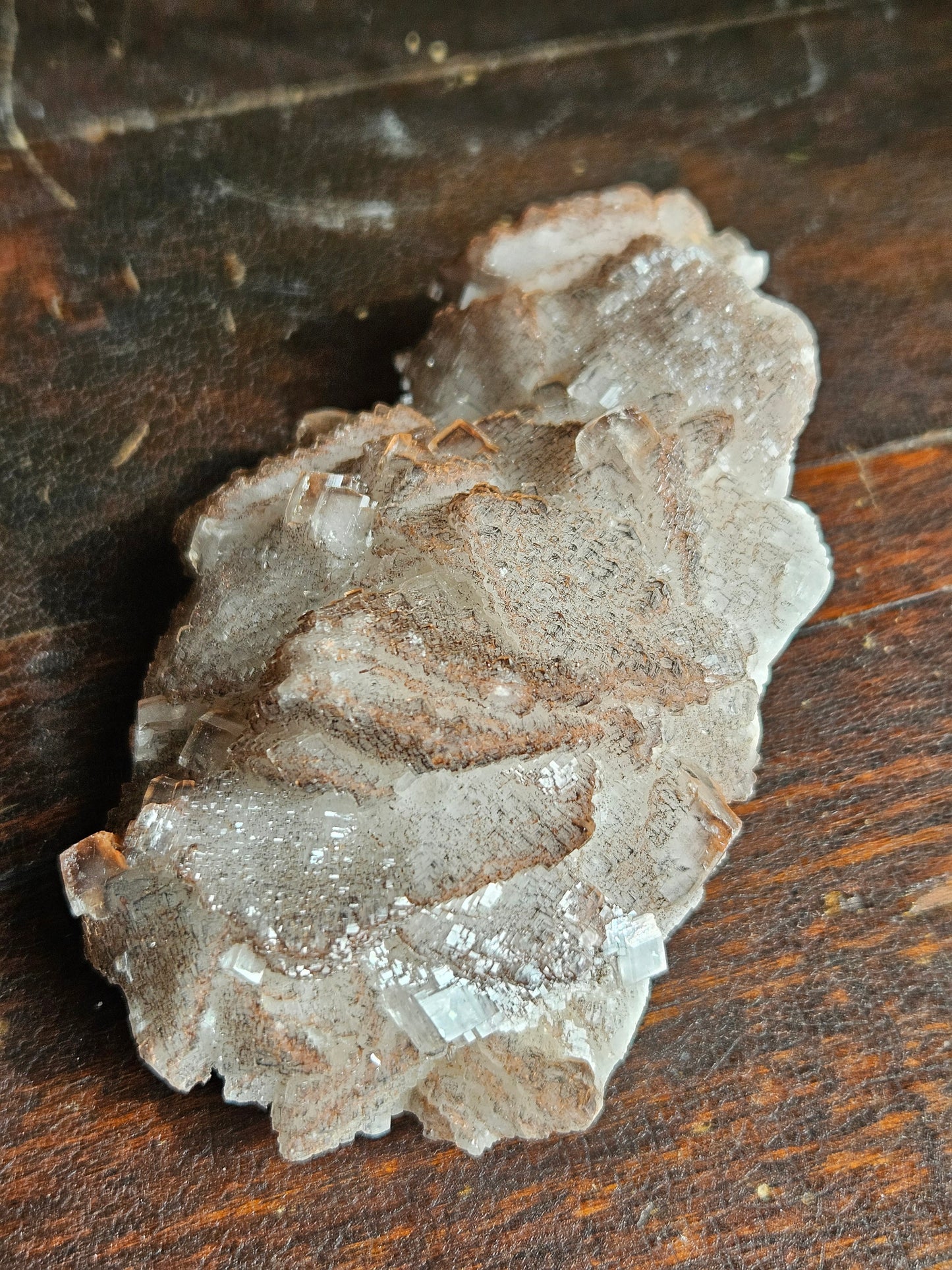 Calcite Cluster, Daye Locality — Iron Staining + Micro Pyrite — 11.9 oz