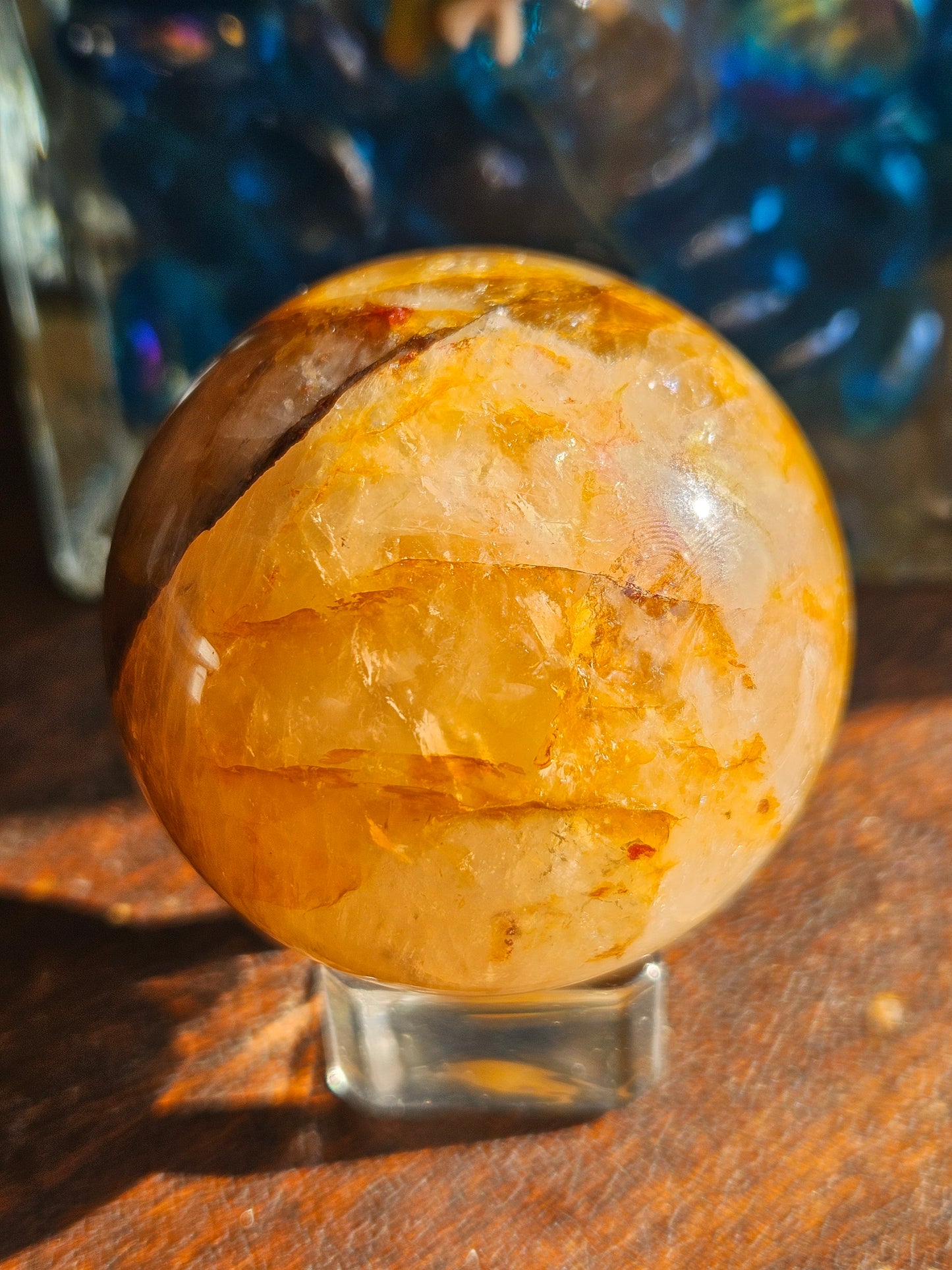 Golden Healer Fire Quartz Sphere C with Asterism