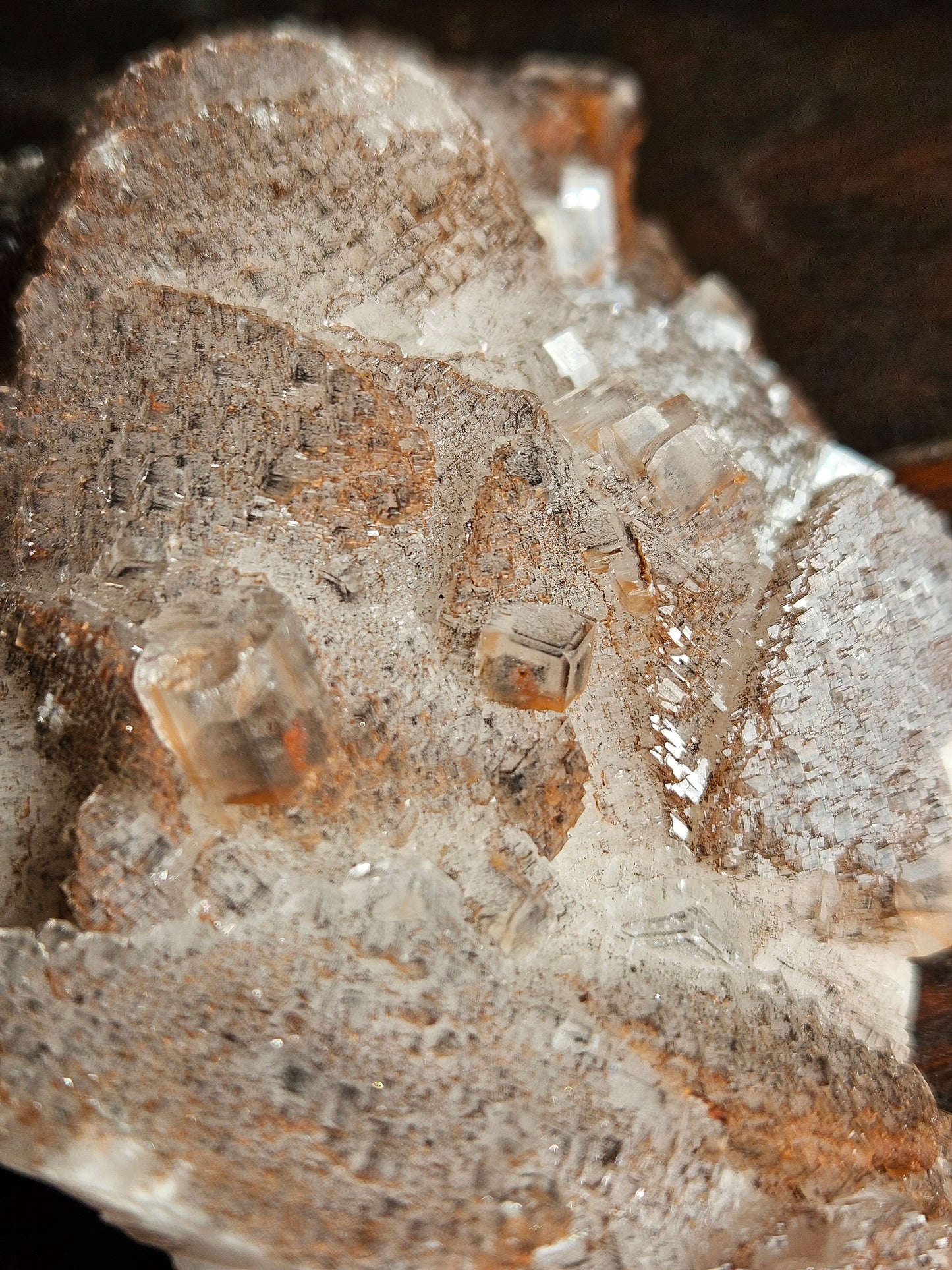 Calcite Cluster, Daye Locality — Iron Staining + Micro Pyrite — 11.9 oz