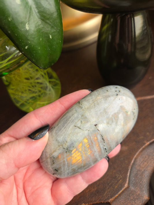 Labradorite Sunset Orange Gold Chartreuse Pink A