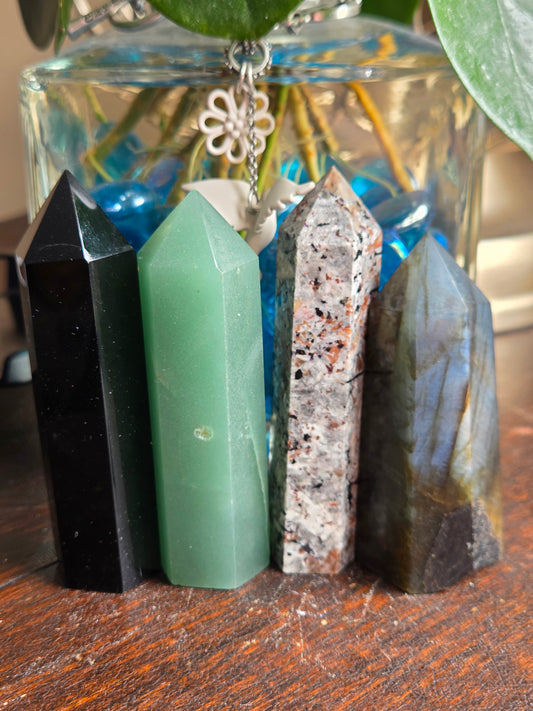 Bundle 3- Green Aventurine, Black Obsidian, Yooperlite, Labradorite