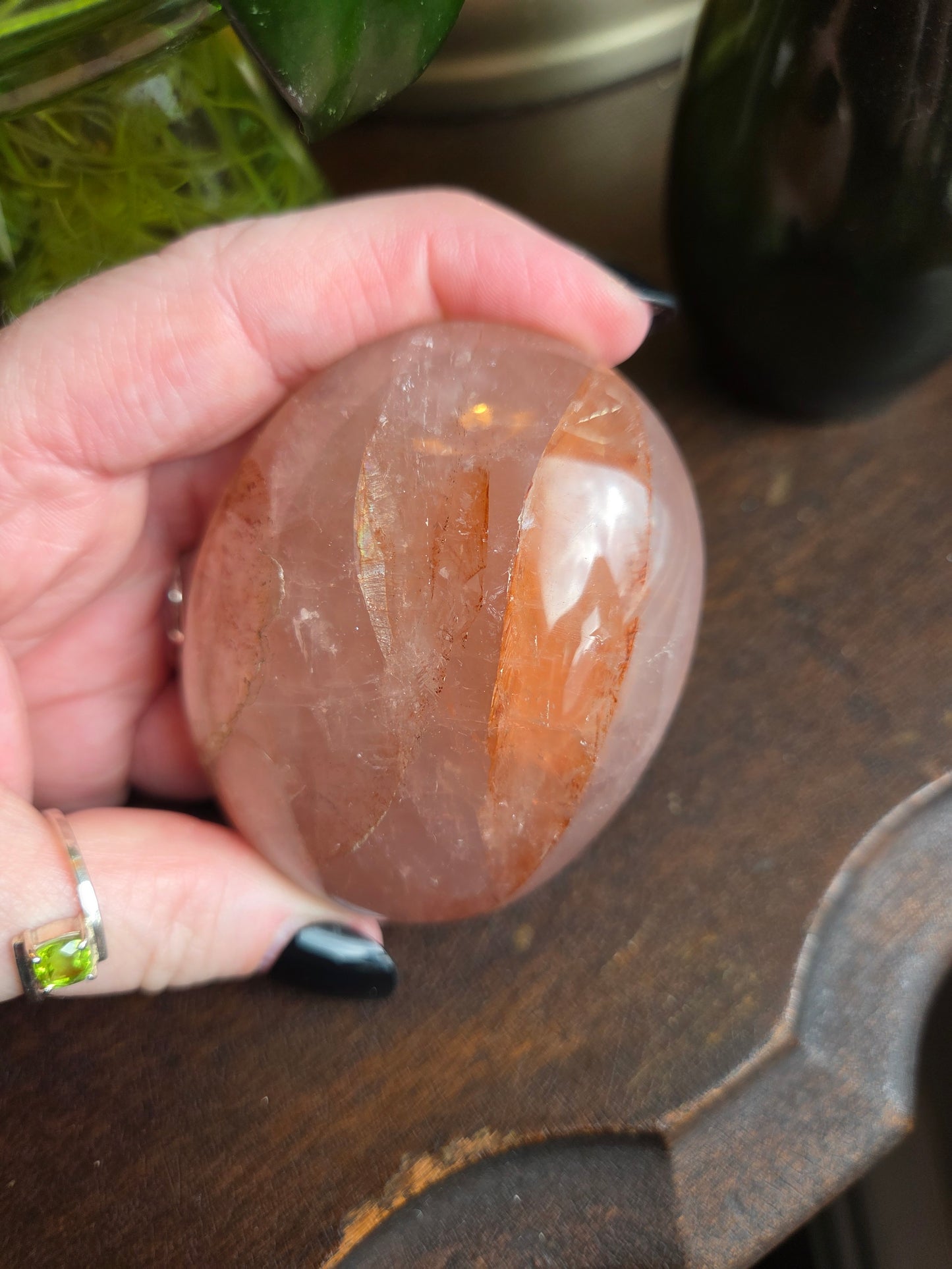 Fire Rose Quartz Palm with Aterism C