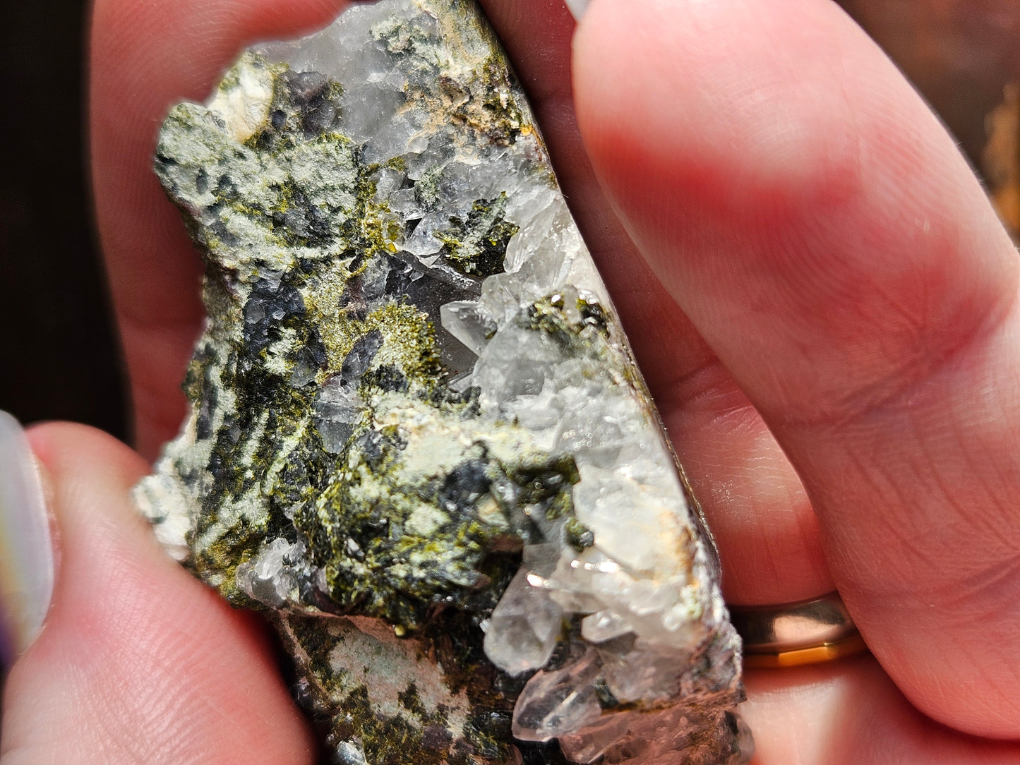 Epidote on Quartz