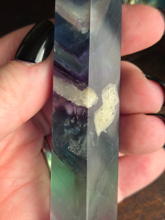 Bundle 8- Rainbow Fluorite, Baja Blast Fluorite, Black Obsidian-Misfit