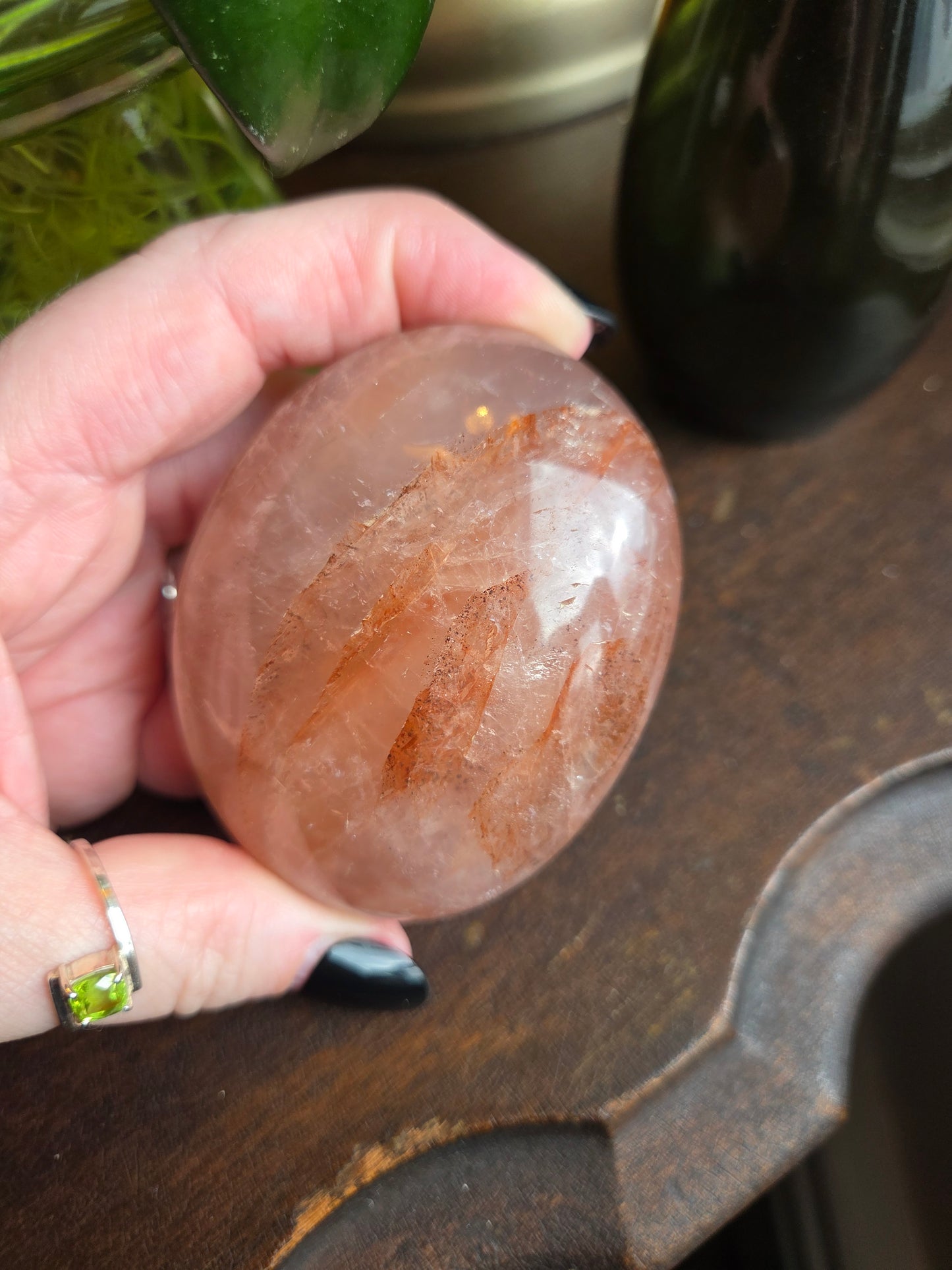 Fire Rose Quartz Palm with Aterism C