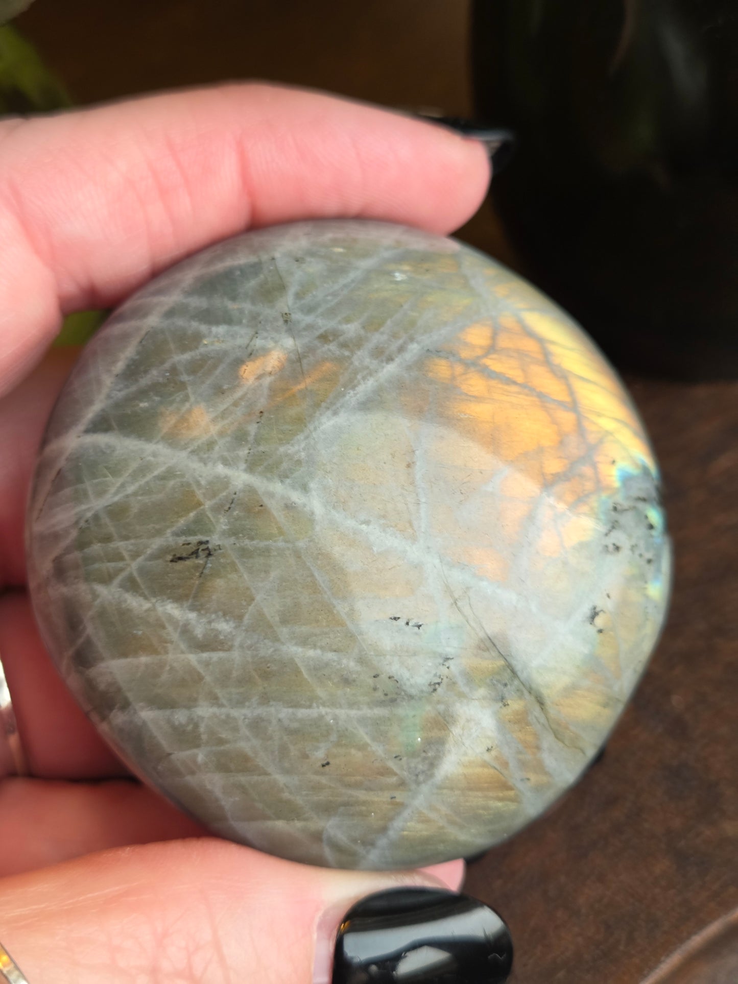 Labradorite Sunset Orange Gold Chartreuse B